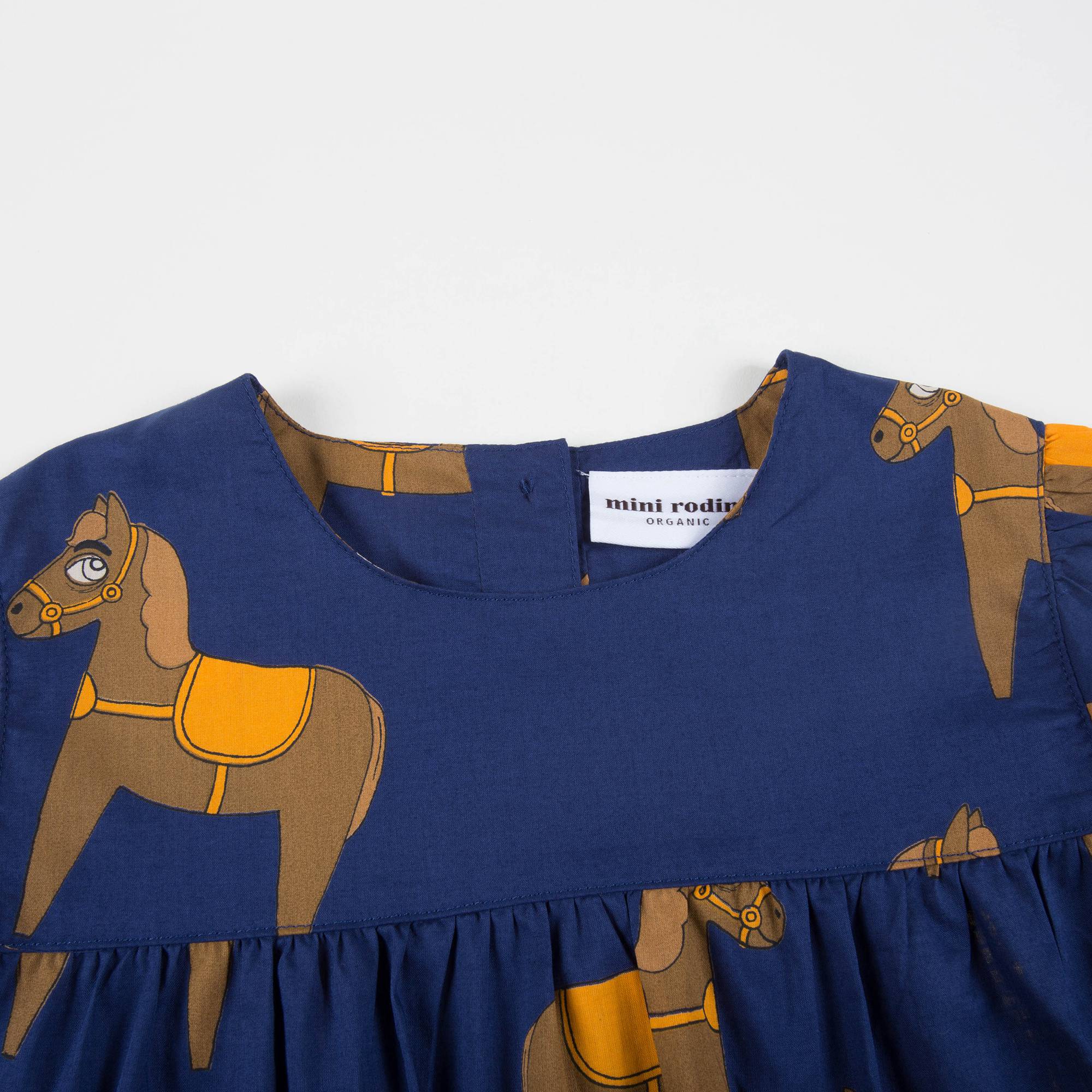 Girls Navy Donkey Organic Cotton Dress