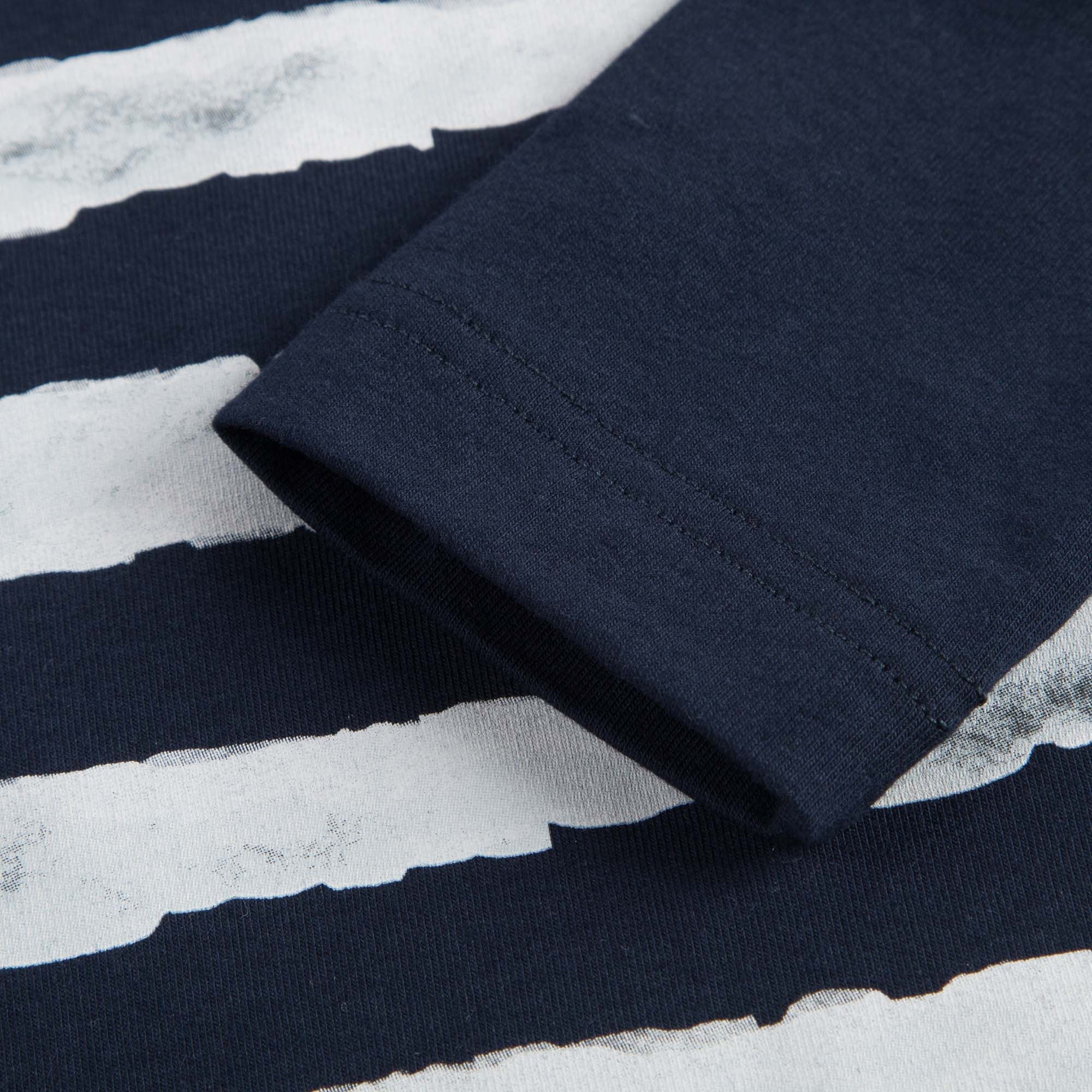 Boys Dark Blue & White Striped T-shirt