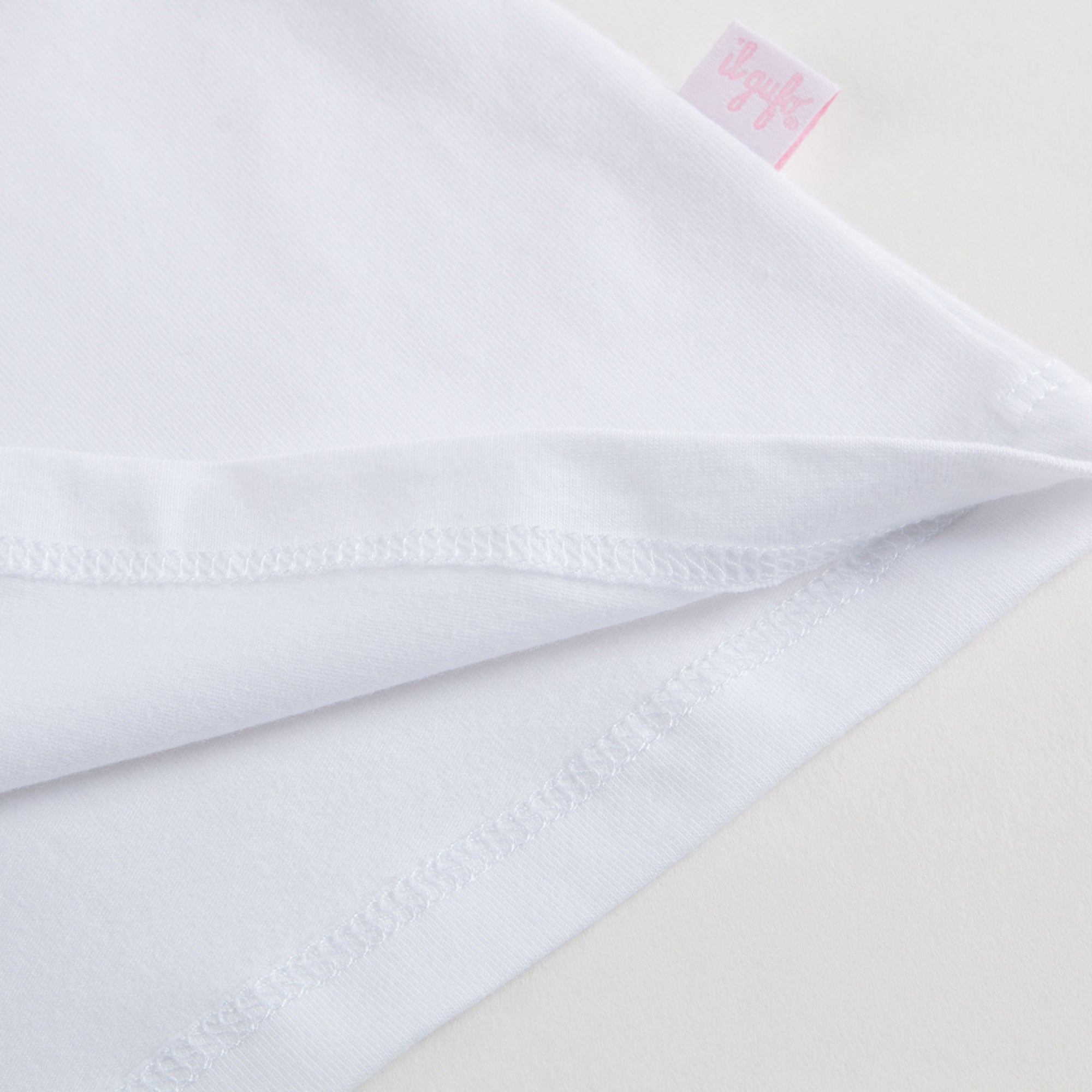 Girls White T-shirt With Light Pink Flower