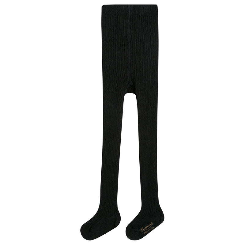 Baby Girls Black Cotton Tights - CÉMAROSE | Children's Fashion Store - 1