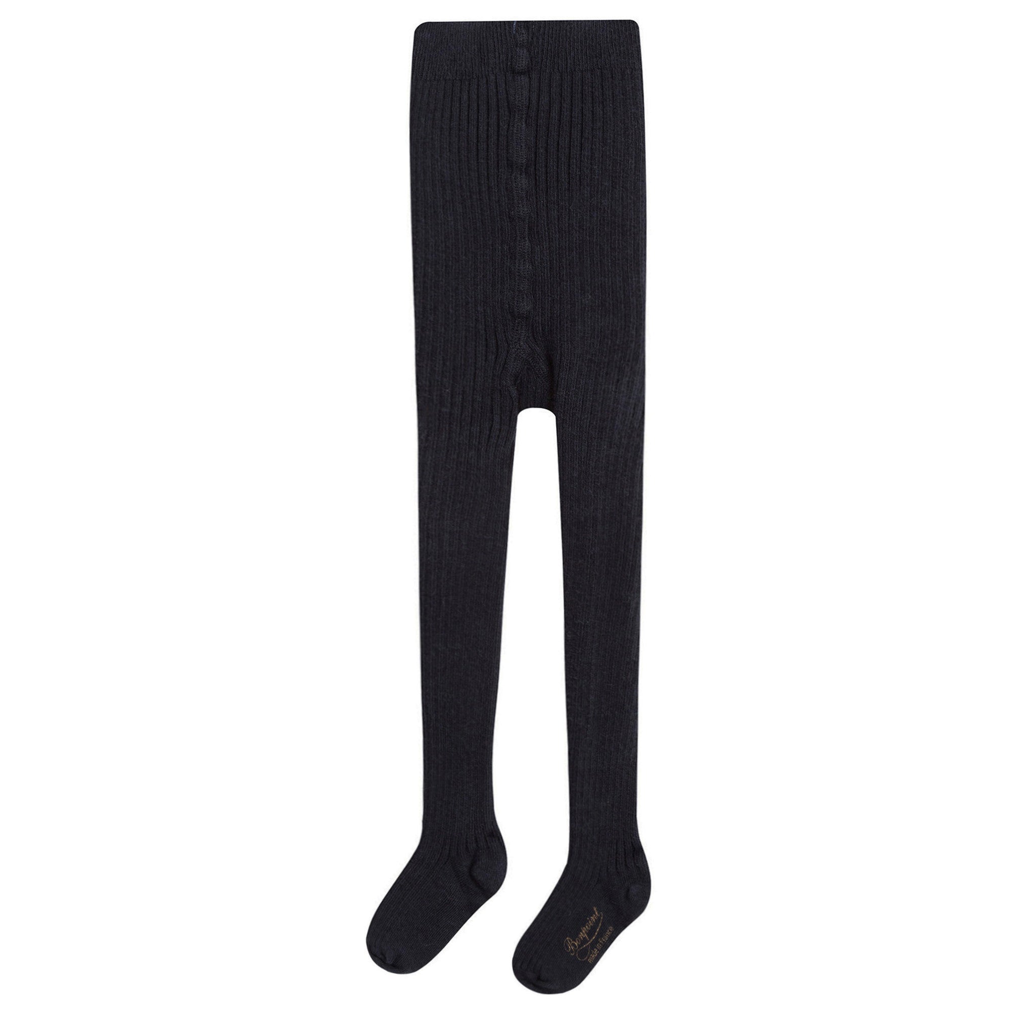 Baby Girls Navy Blue Cotton Ribbed Tights - CÉMAROSE | Children's Fashion Store - 1