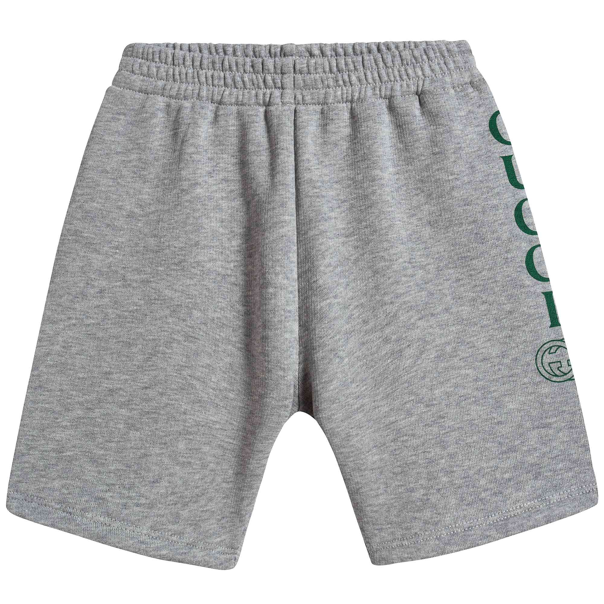 Baby Boys Grey & Green Cotton Shorts