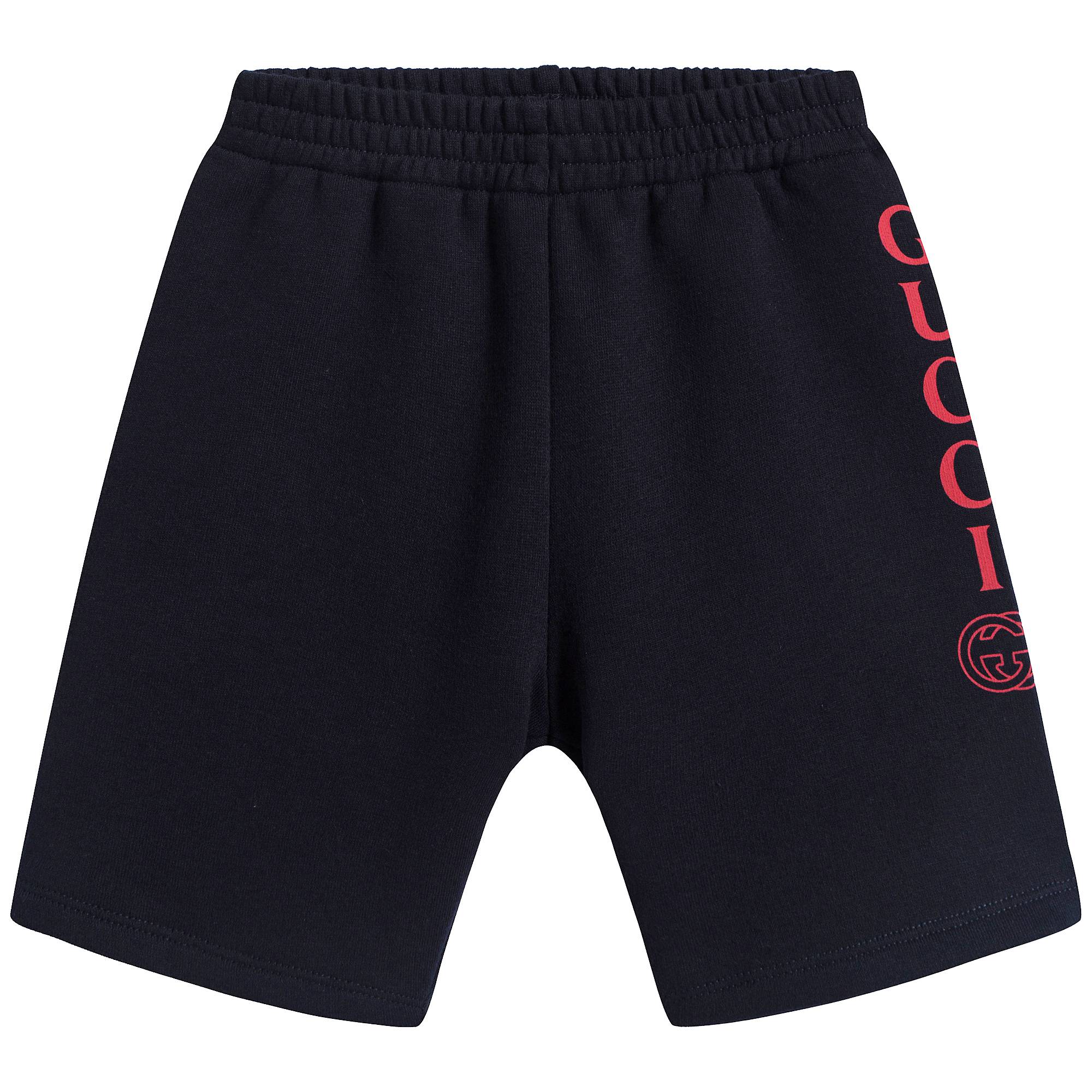 Baby Boys Blue & Red Cotton Shorts