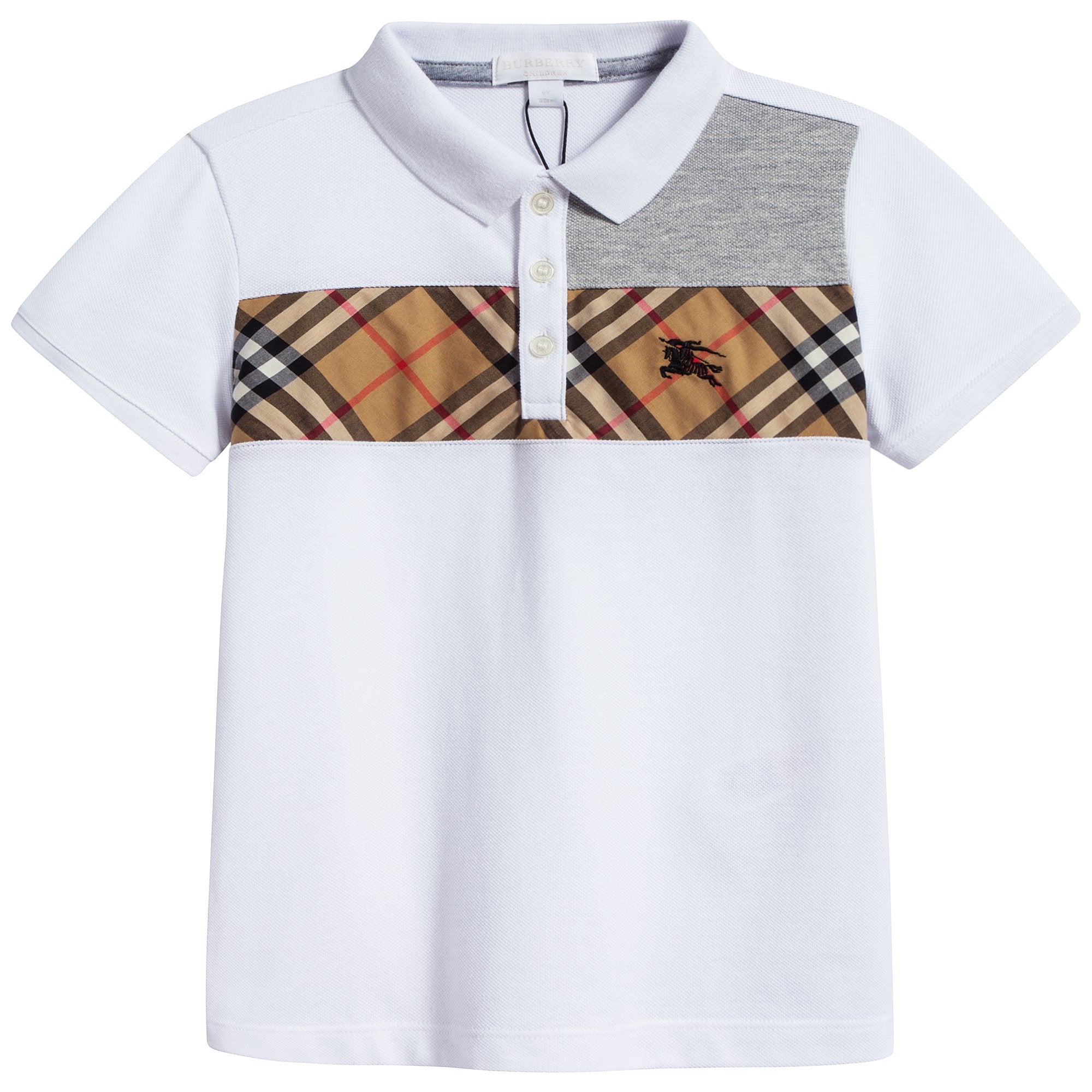 Boys White Cotton Polo Shirt