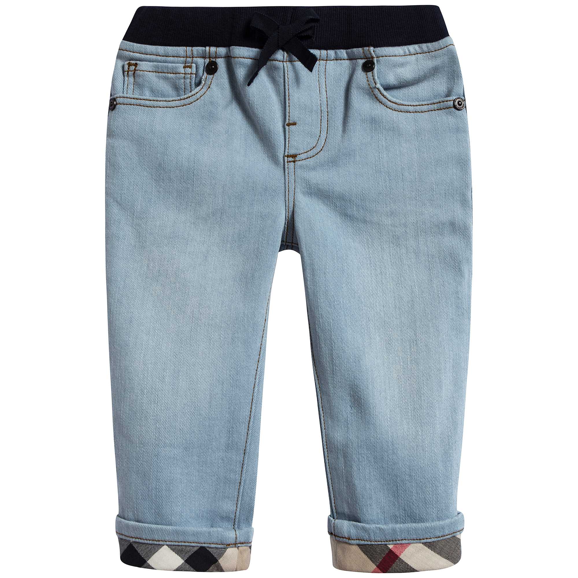 Baby Boys Light Blue Cotton Trousers