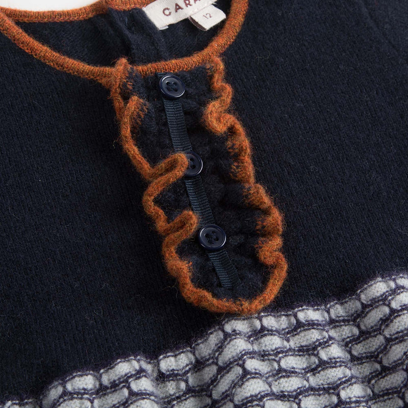 Baby Girls Navy Blue Knitted Wool Dress - CÉMAROSE | Children's Fashion Store - 4