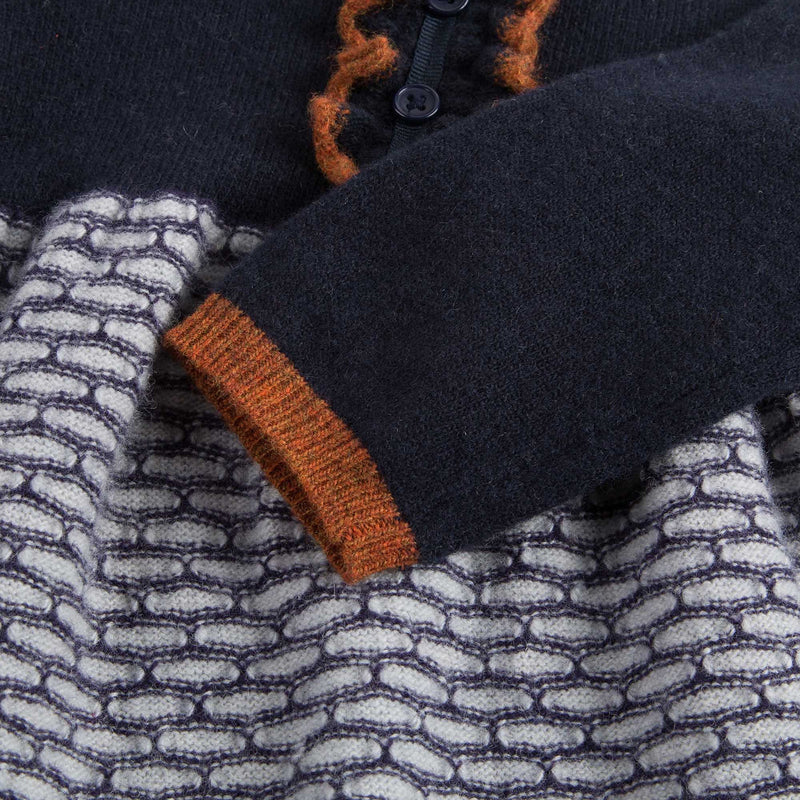 Baby Girls Navy Blue Knitted Wool Dress - CÉMAROSE | Children's Fashion Store - 5