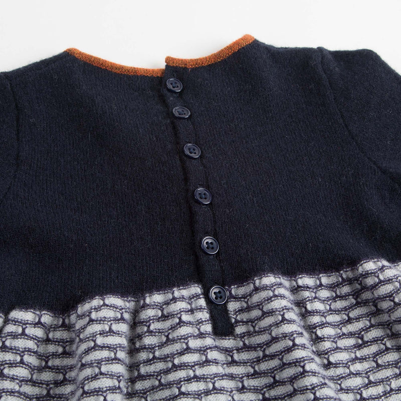 Baby Girls Navy Blue Knitted Wool Dress - CÉMAROSE | Children's Fashion Store - 6