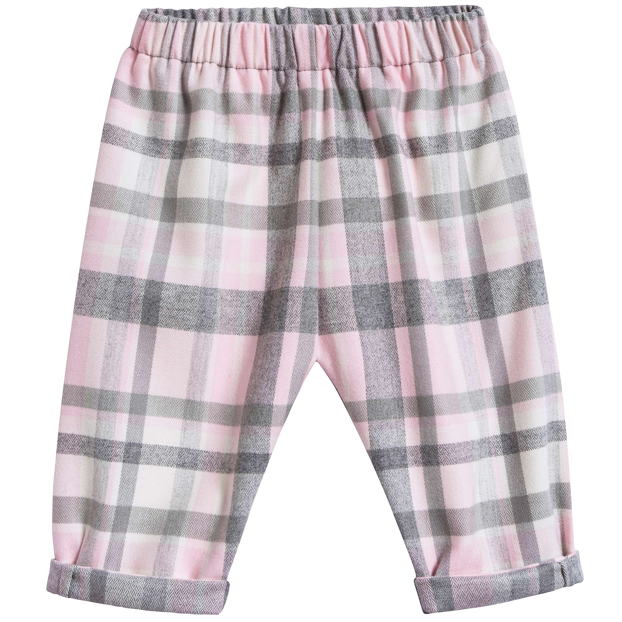 Baby Girls Pink Check Trousers