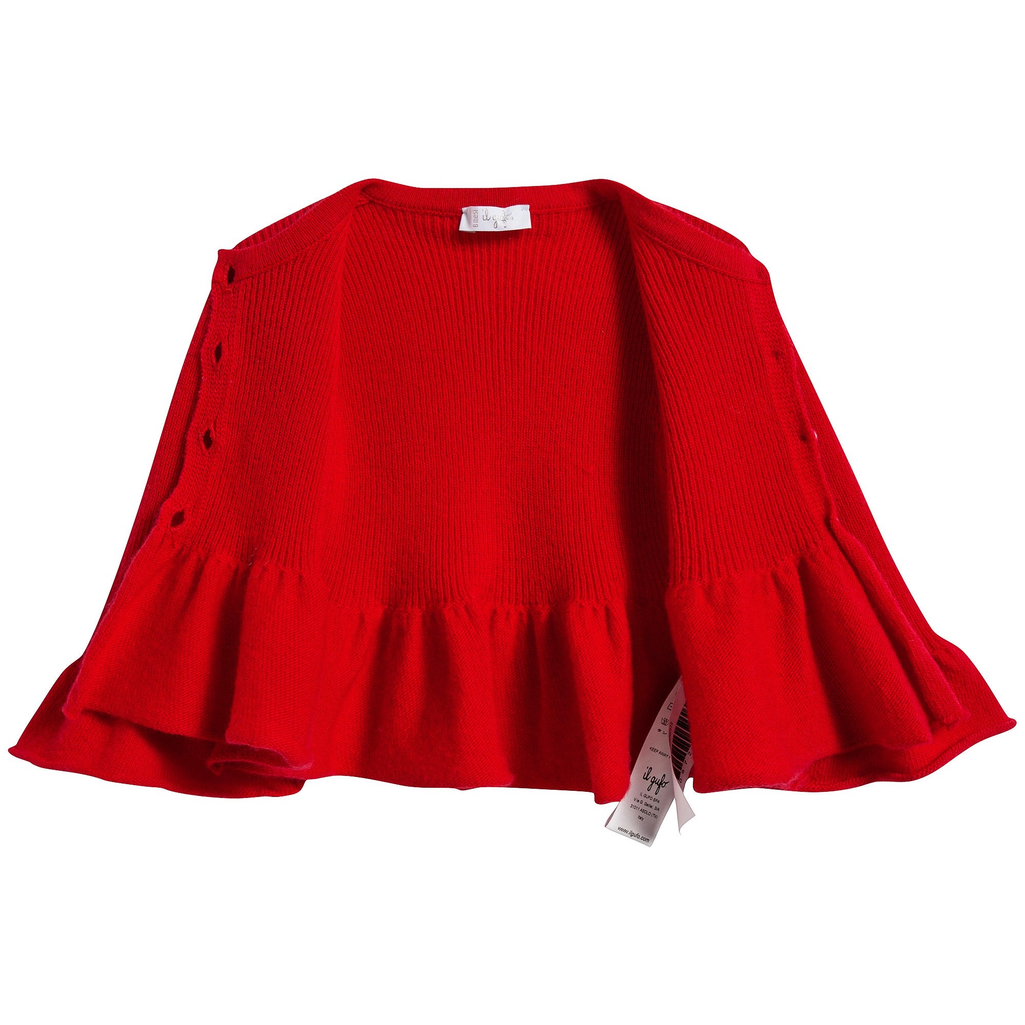 Baby Girls Poppy Red Wool Cardigan