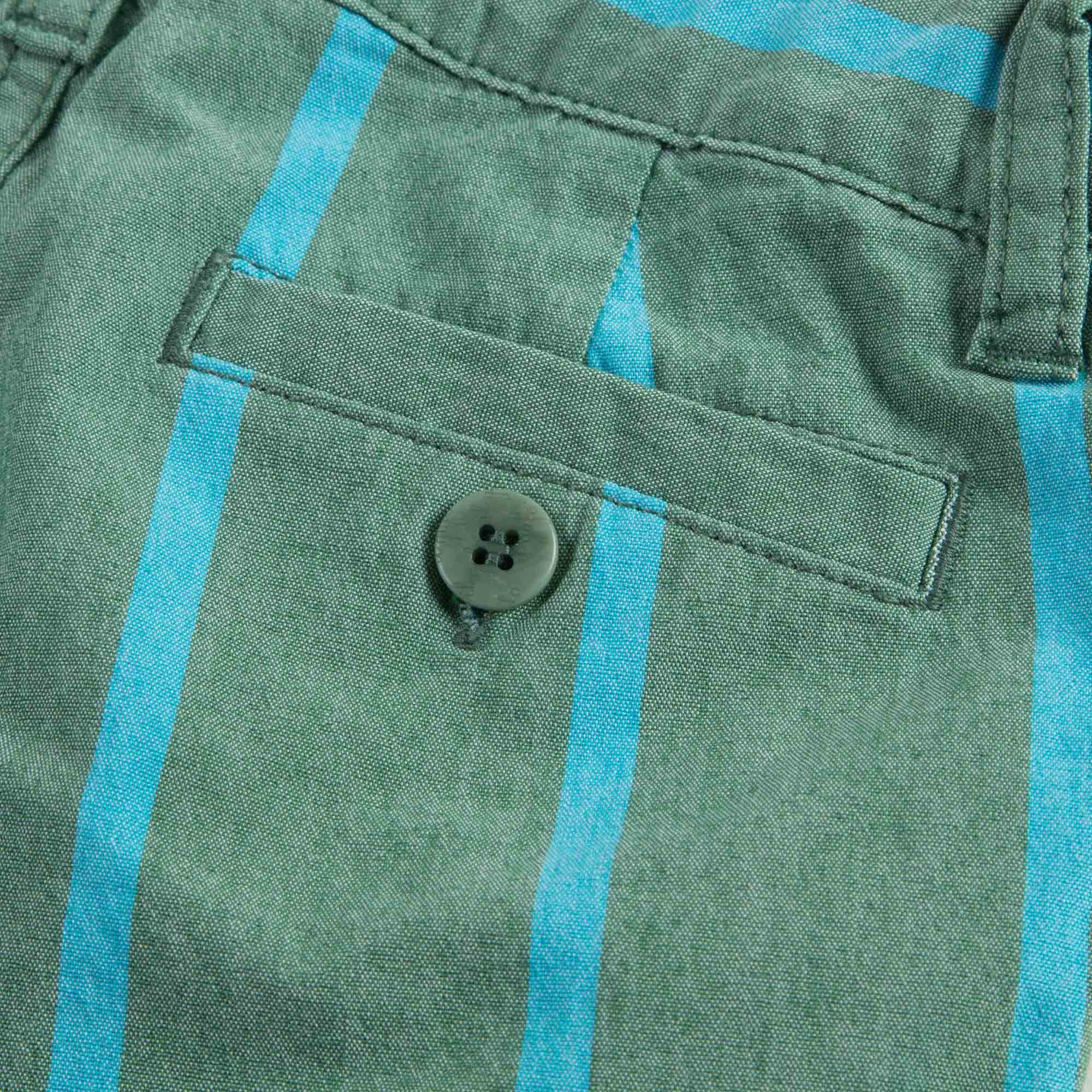 Boys Green Striped Shorts