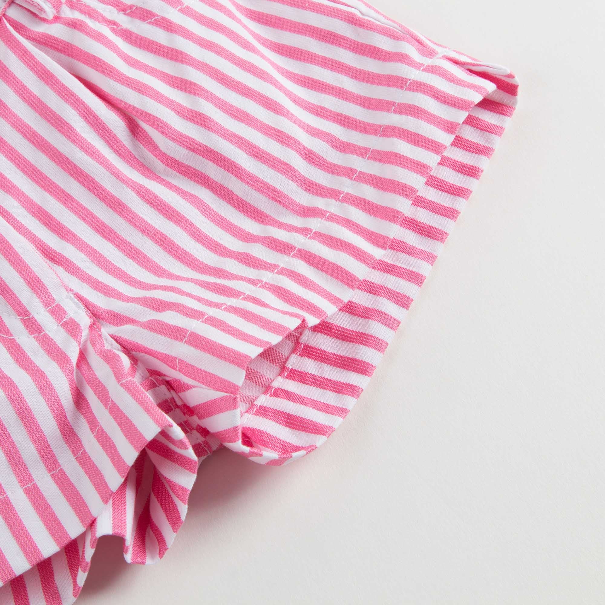 Girls Pink & White Striped Shorts