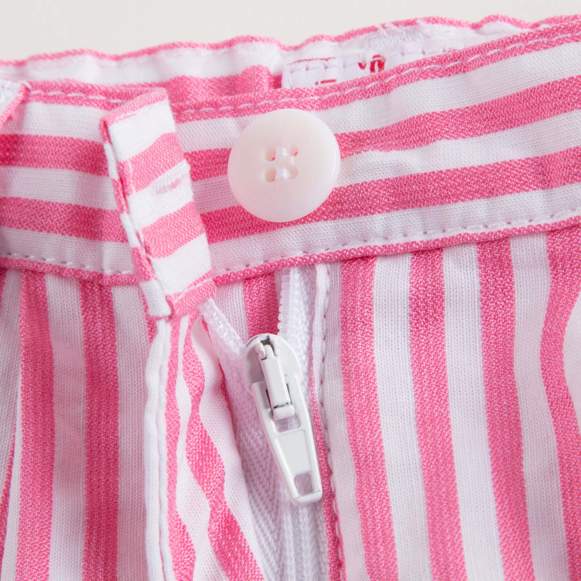 Girls Pink & White Striped Shorts
