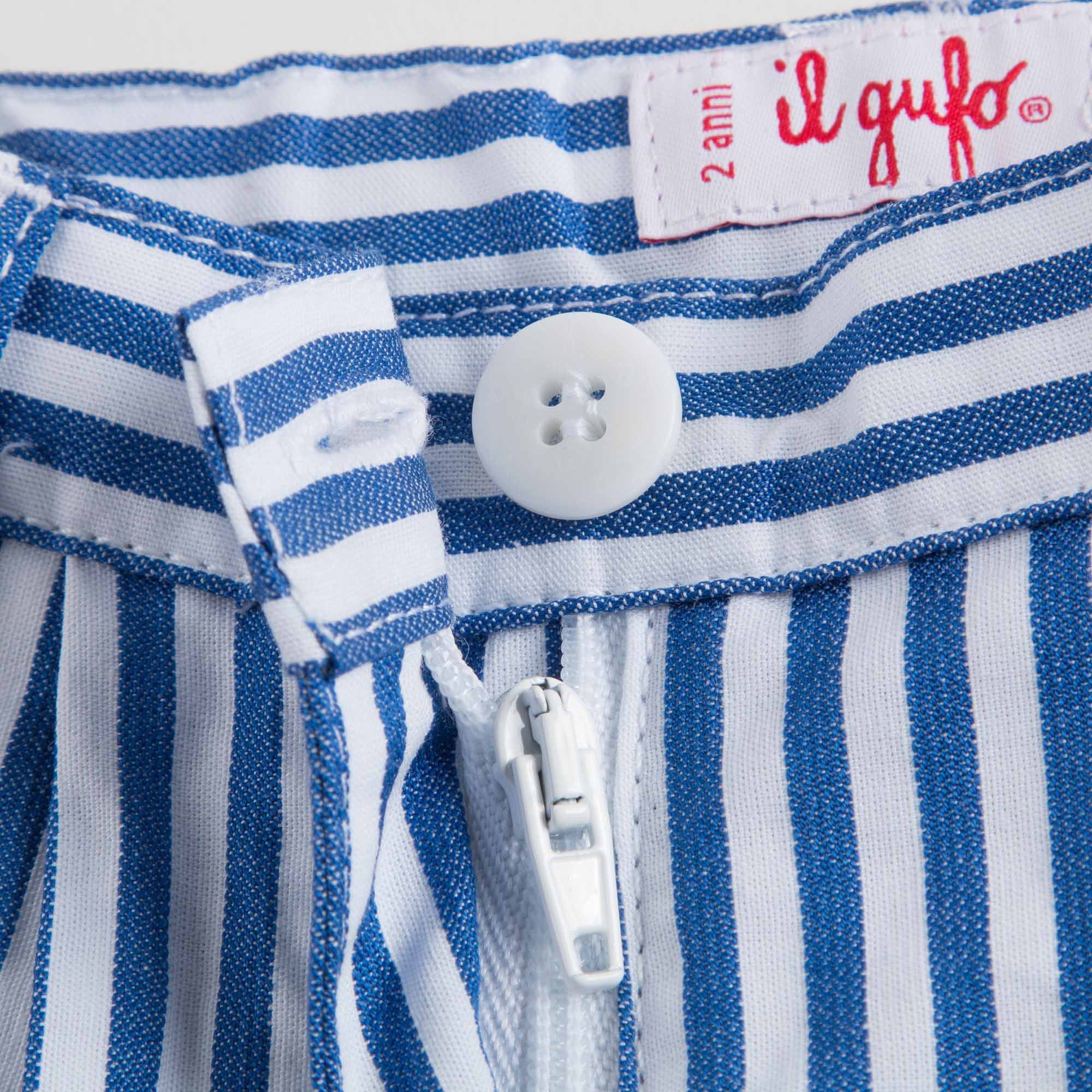 Girls Blue & White Striped Shorts