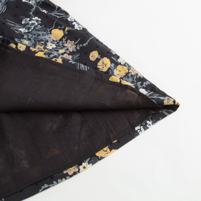 Baby Girls Black Cotton Dress With Gold Flower Print Trims - CÉMAROSE | Children's Fashion Store - 6