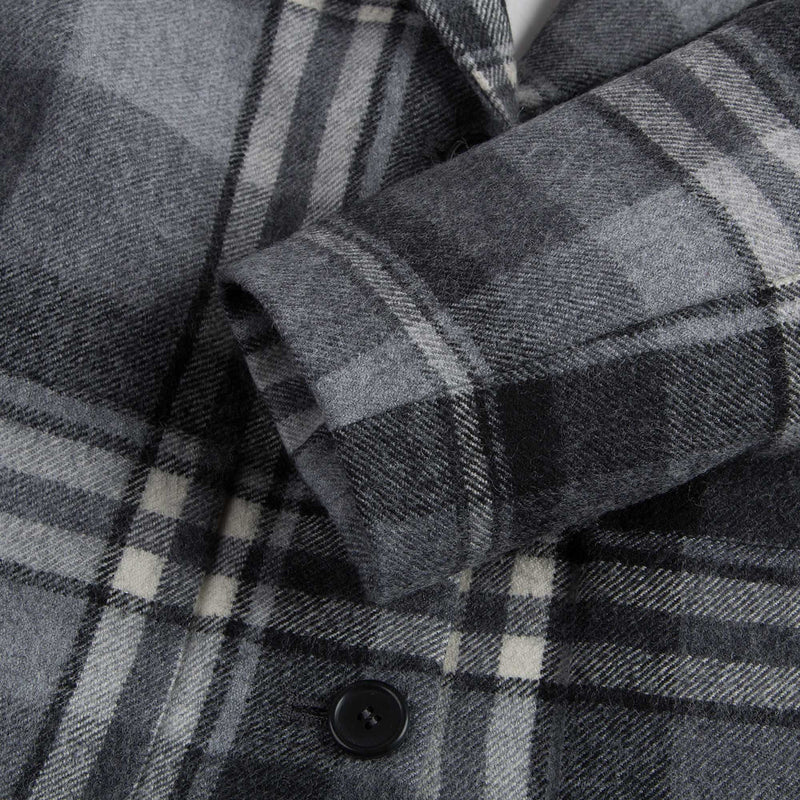 Girls Dark Grey Check Wool Coat - CÉMAROSE | Children's Fashion Store - 5
