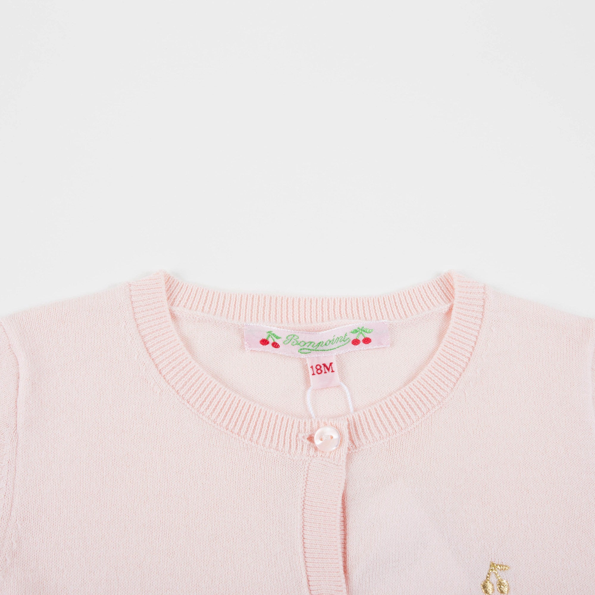 女小童粉色针织开衫