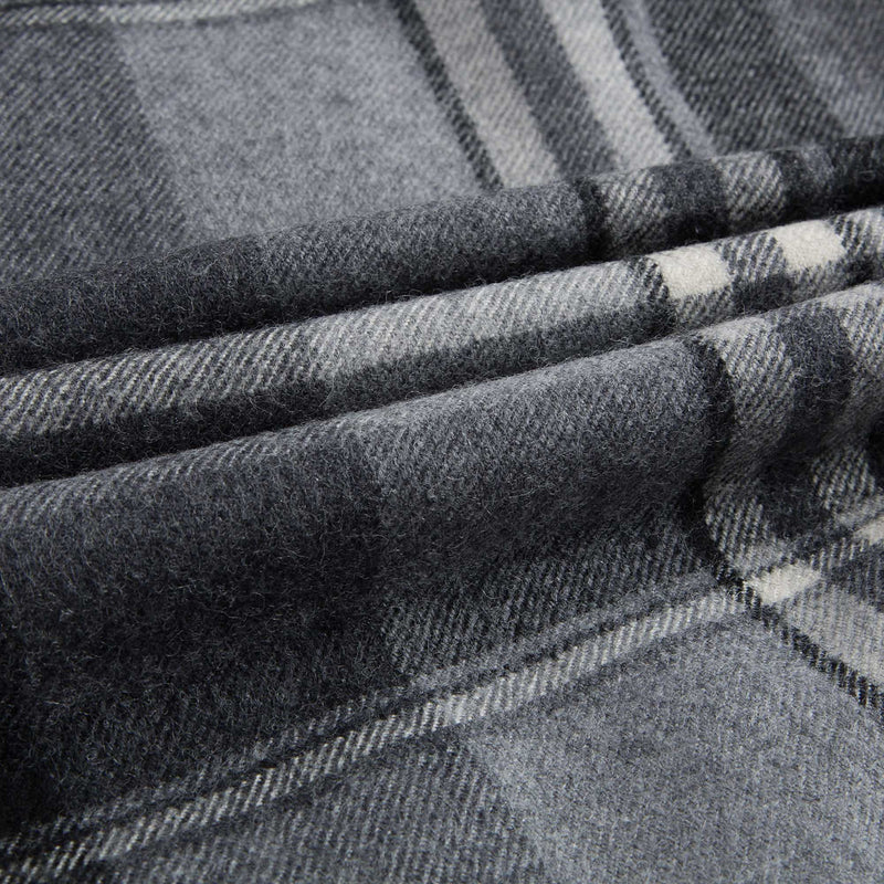 Girls Dark Grey Check Wool Coat - CÉMAROSE | Children's Fashion Store - 8