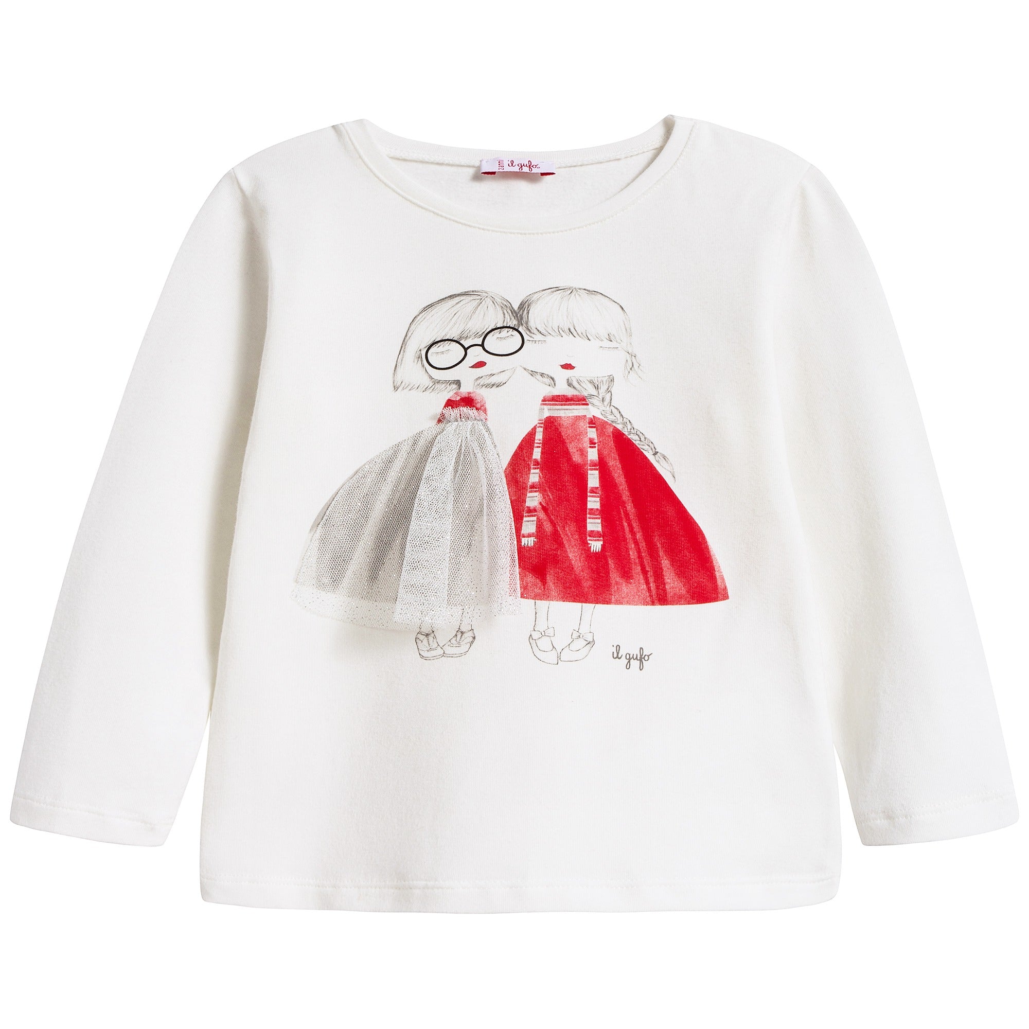 Baby Girls Milk & Red Cotton T-shirt