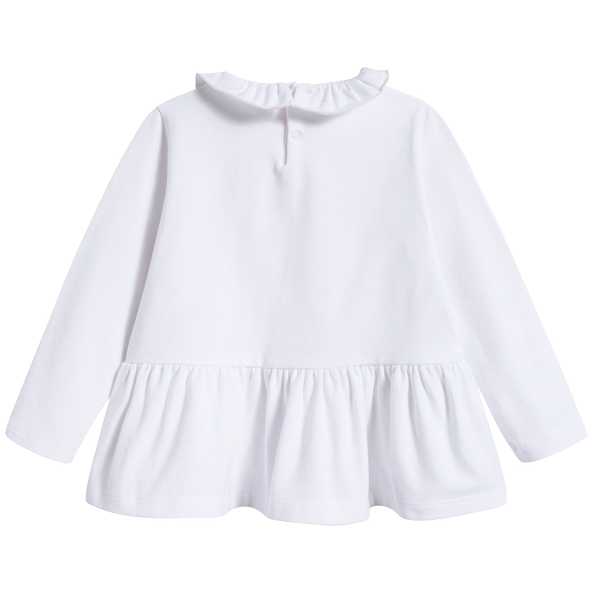 Girls White Cotton T-shirt