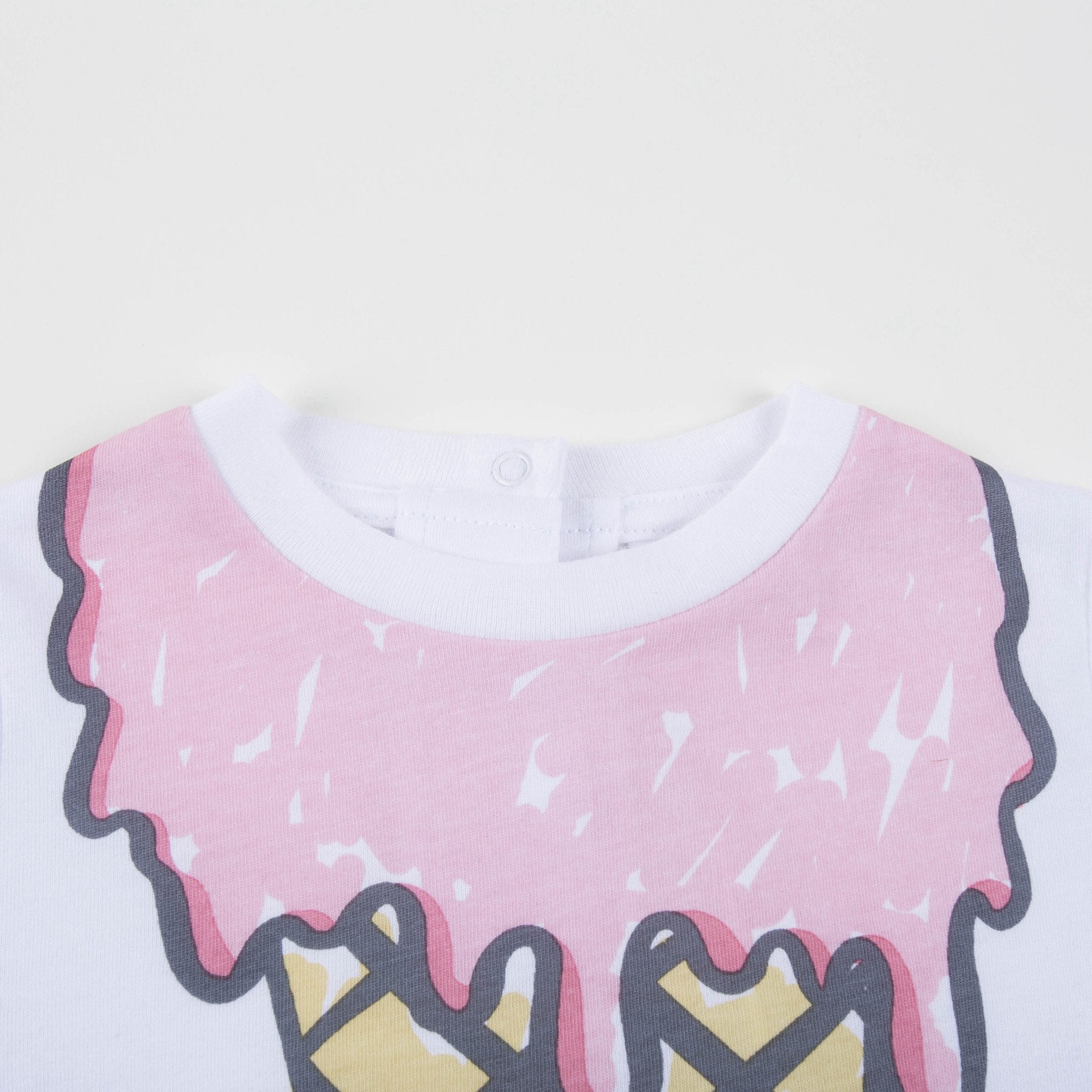 Baby White Icecream Printed T-shirt