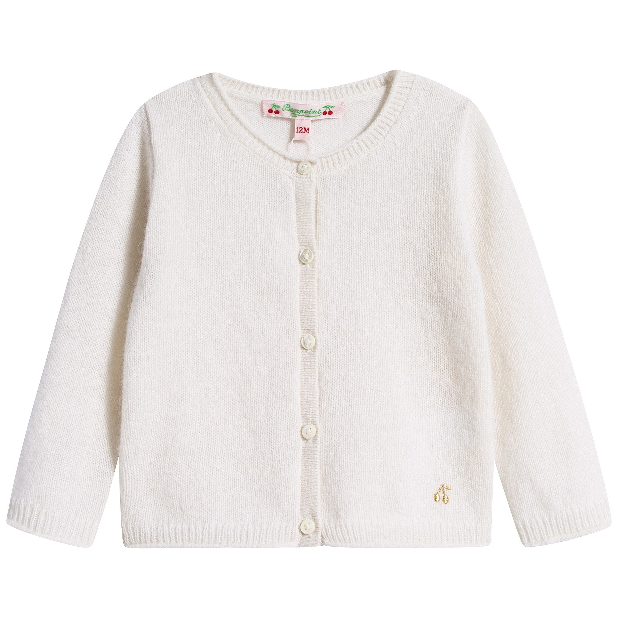 女小童白色针织开衫