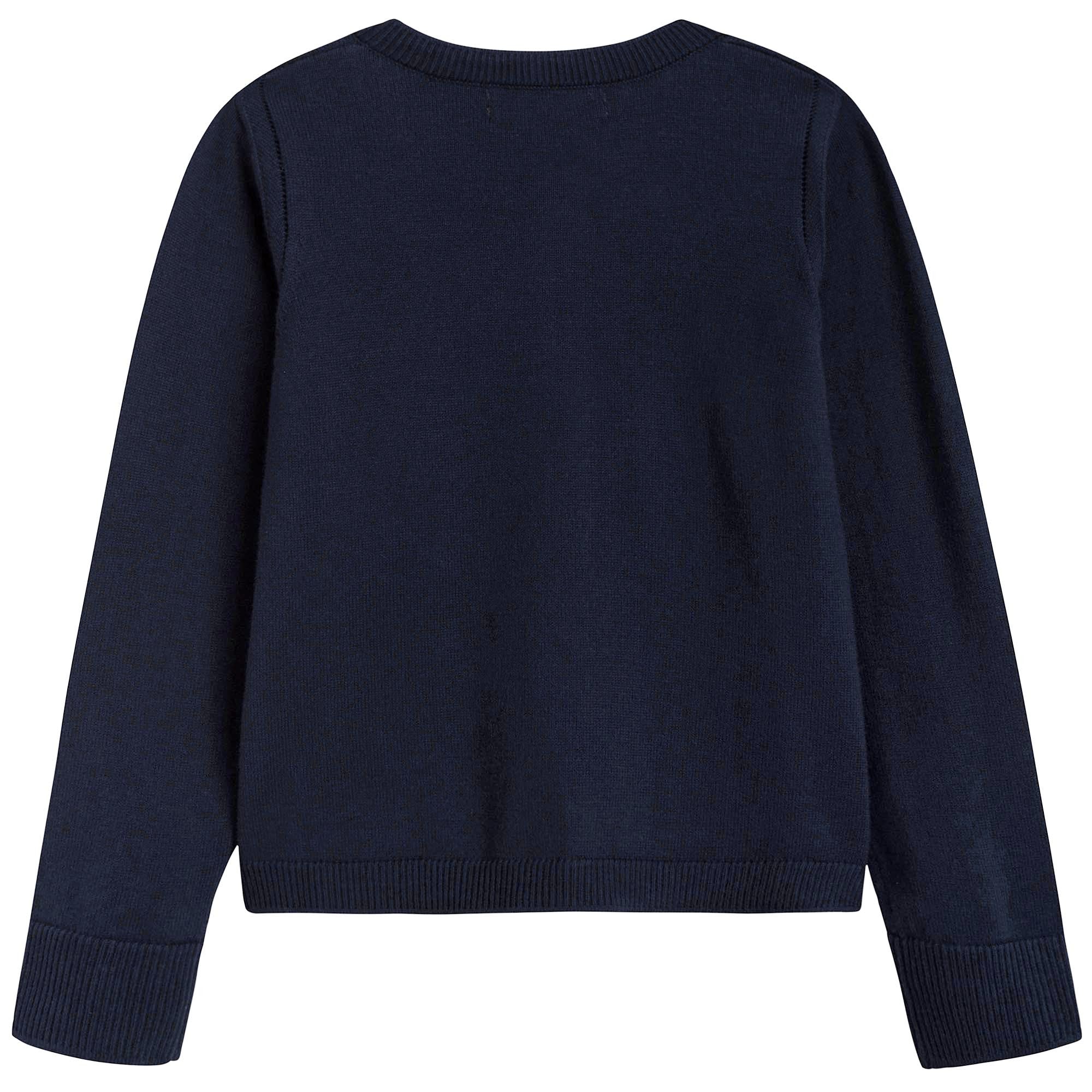 Girls Navy Blue Cotton Cardigan