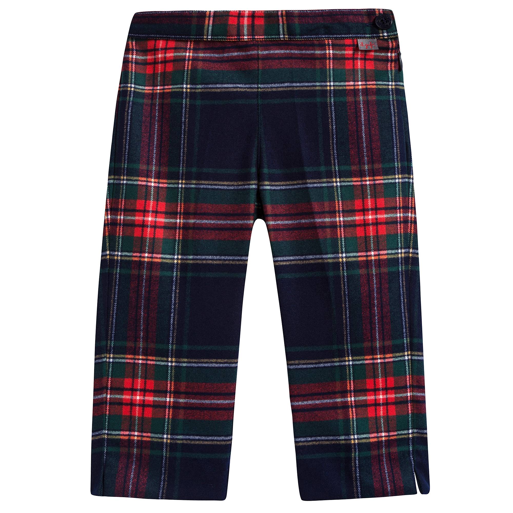 Girls Night Blue Check Trousers
