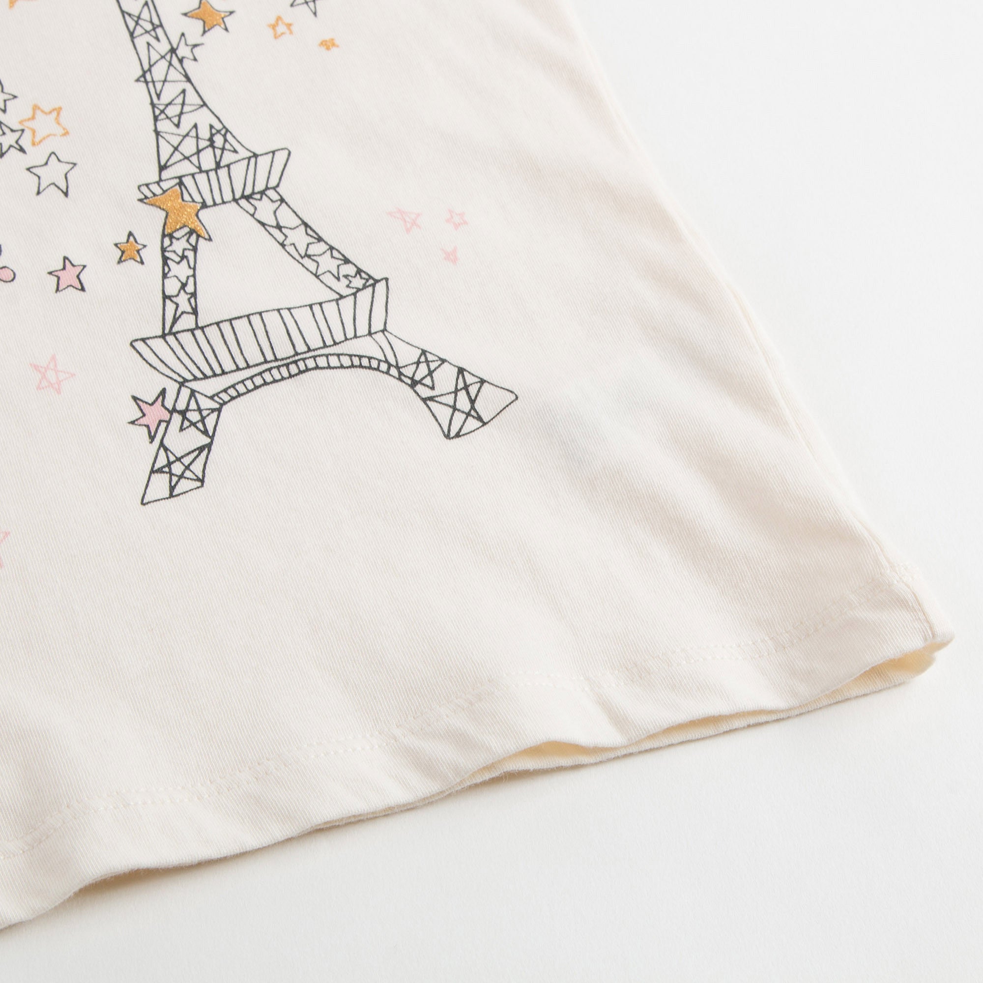 Girls Beige Cotton Eiffel Printed Trims T-Shirt - CÉMAROSE | Children's Fashion Store - 6