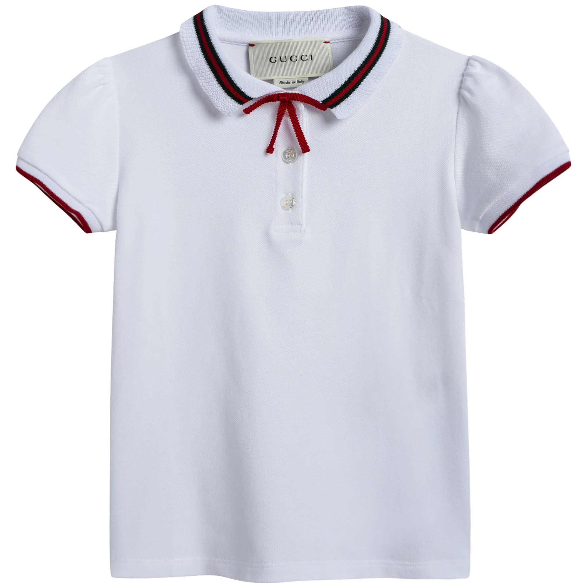 Girls White Polo Shirt with Trims