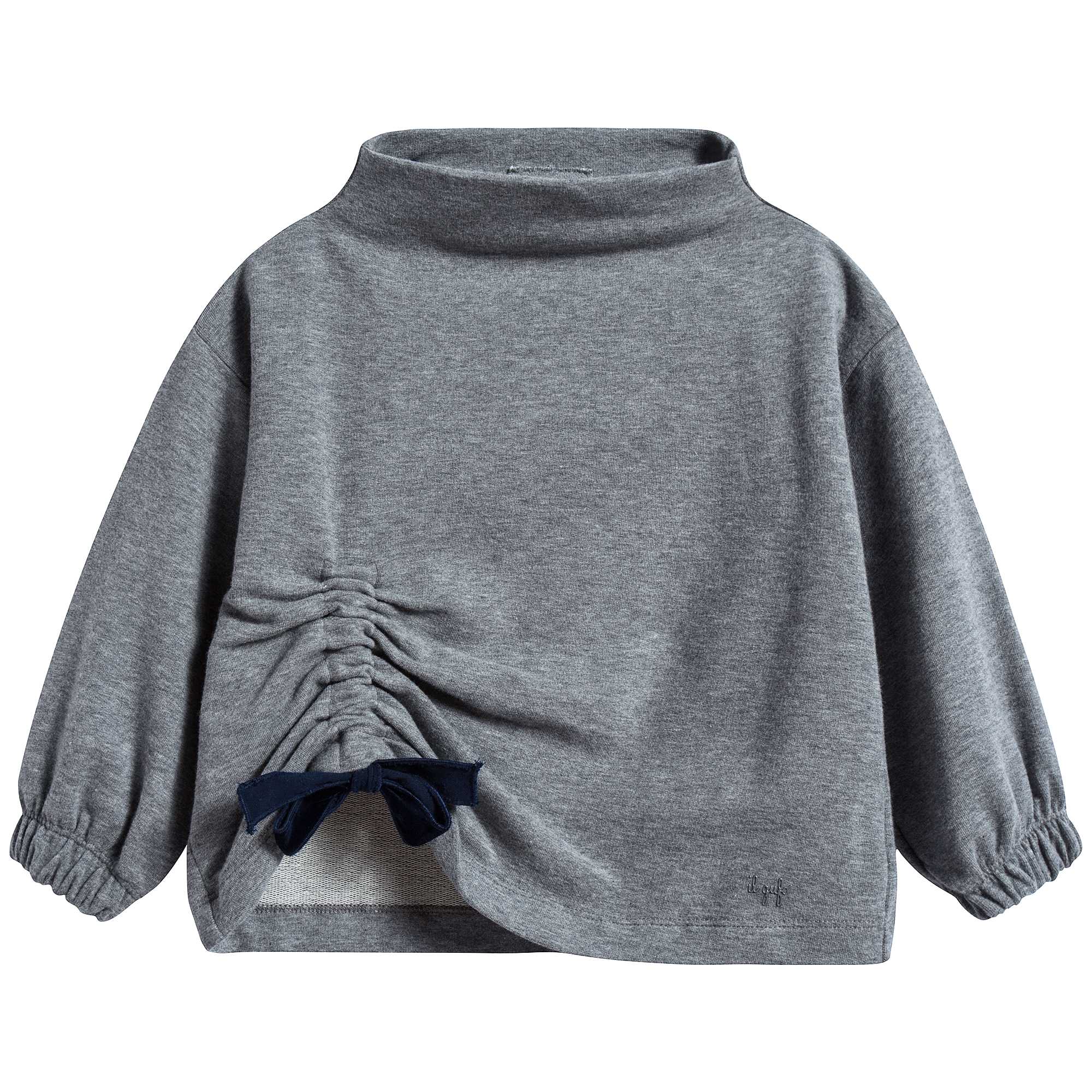 Girls Steel Grey & Night Blue Cotton Sweater