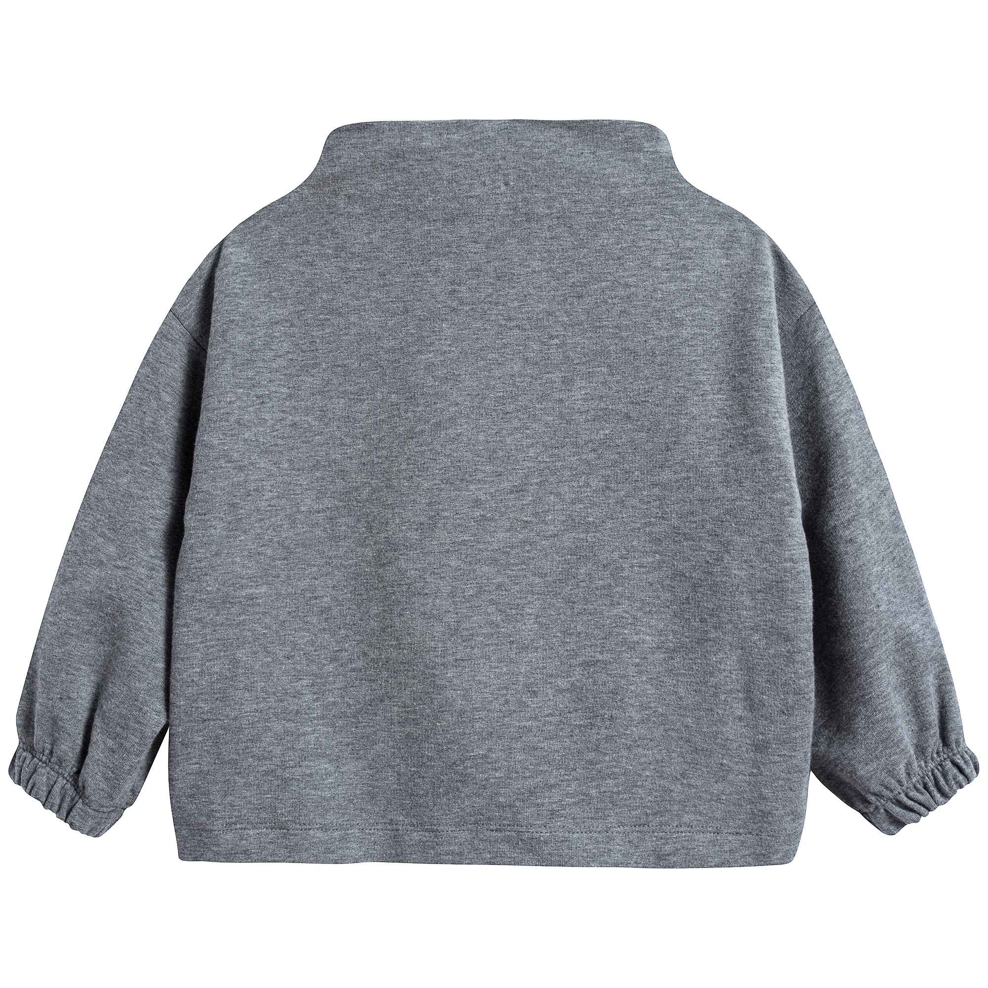 Girls Steel Grey & Night Blue Cotton Sweater