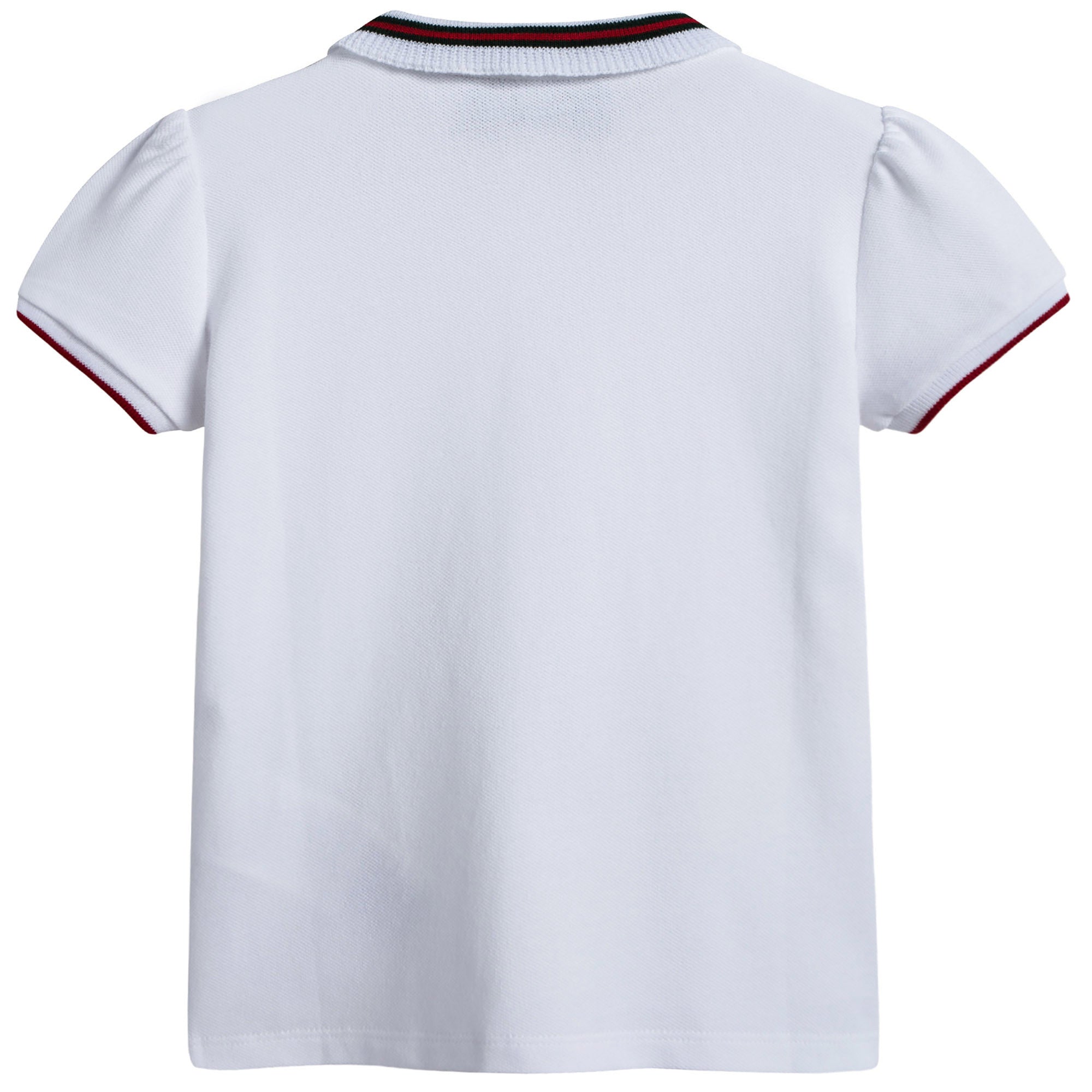 Girls White Polo Shirt with Trims