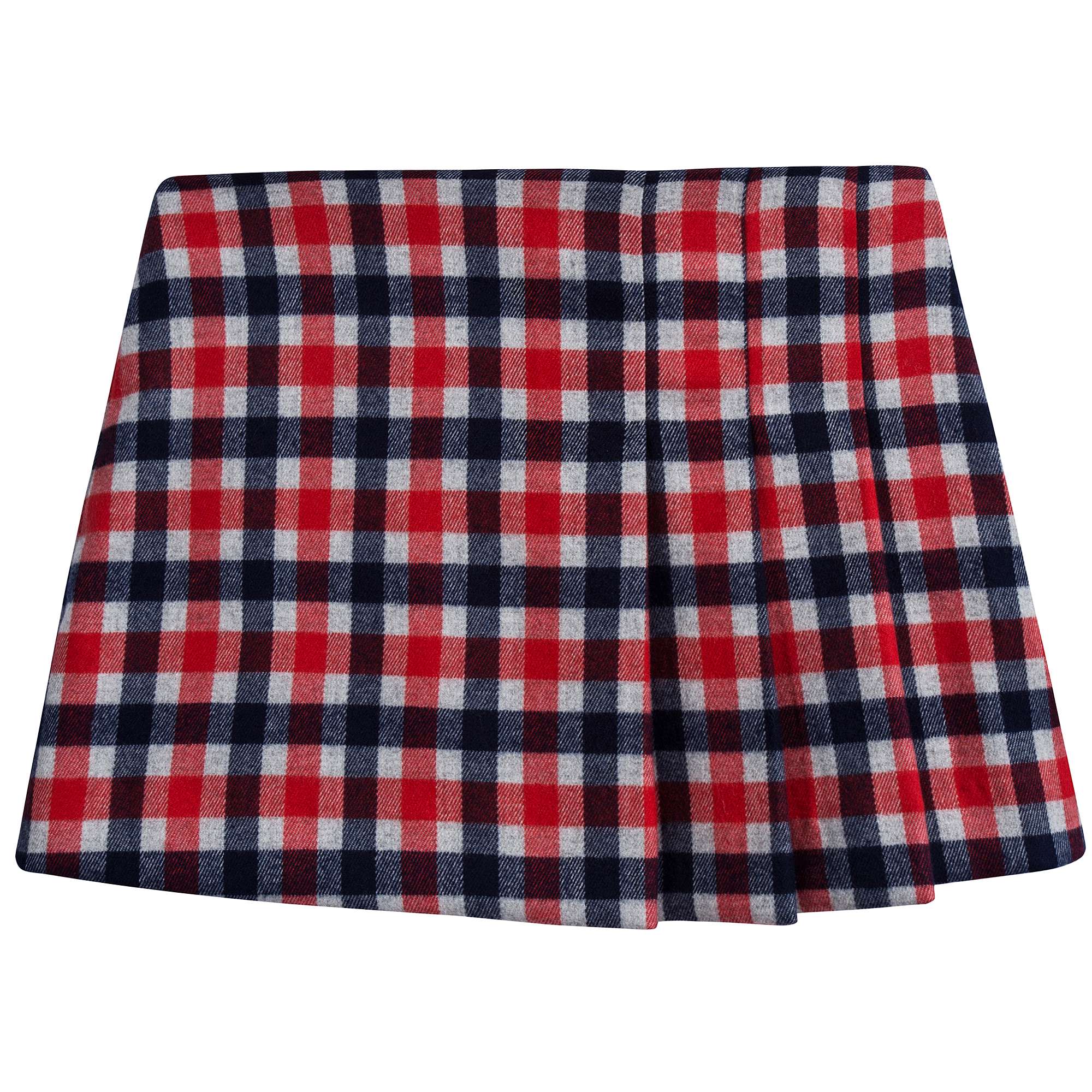 Girls Poppy Red Check Skirt
