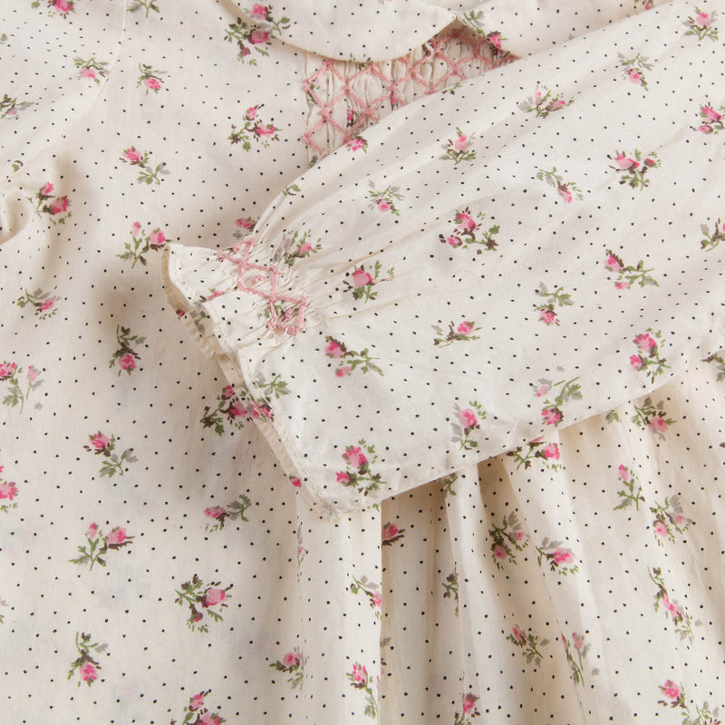 Baby Girls Dusky Pink Allover Flower Printed Trims Blouse - CÉMAROSE | Children's Fashion Store - 4