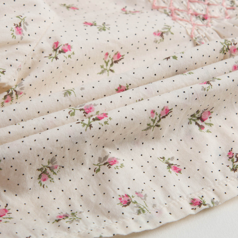 Baby Girls Dusky Pink Allover Flower Printed Trims Blouse - CÉMAROSE | Children's Fashion Store - 6