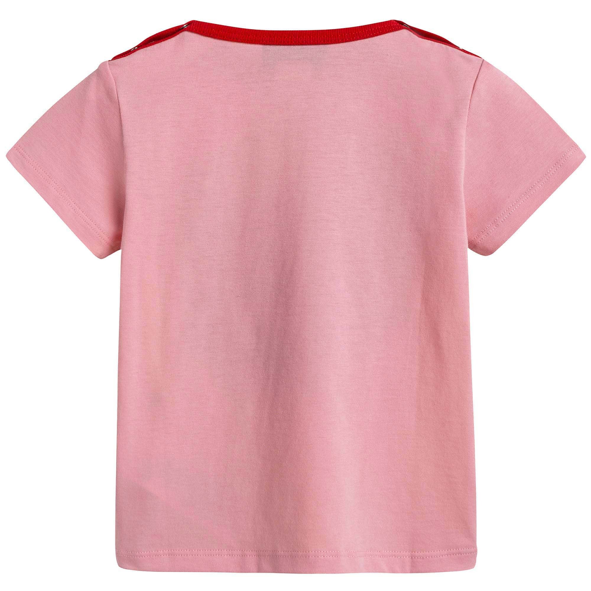 Baby Girls Pink & Yellow Cotton T-shirt