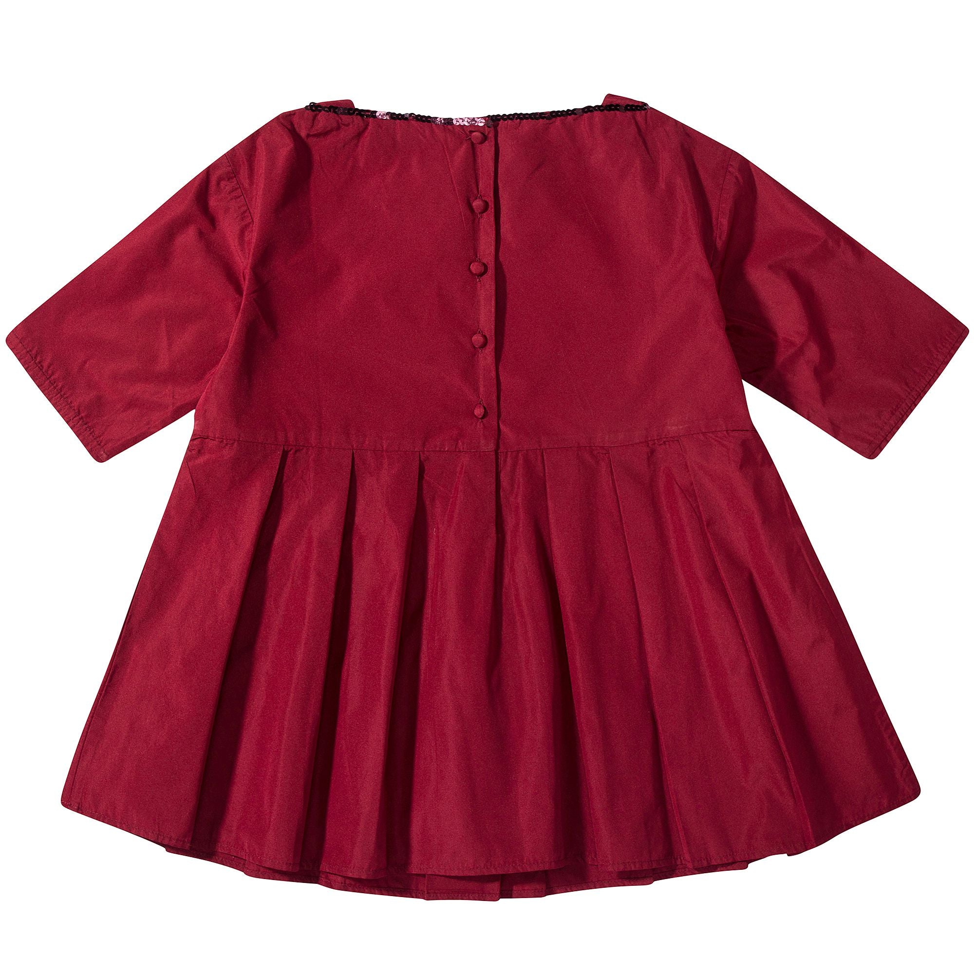 Girls  Pompeian  Red   Woven  Party  Dress