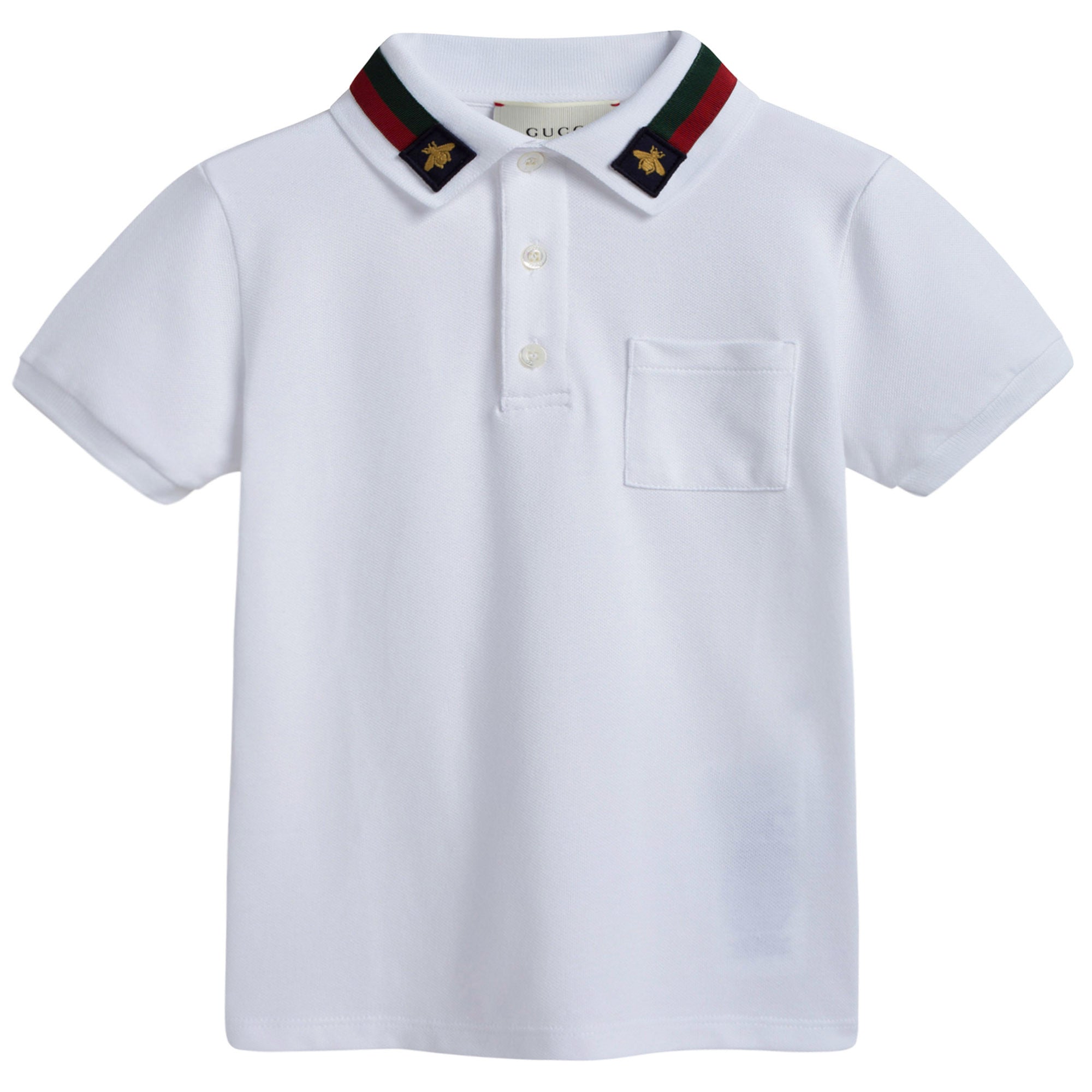 Boys White Cotton Polo Shirt