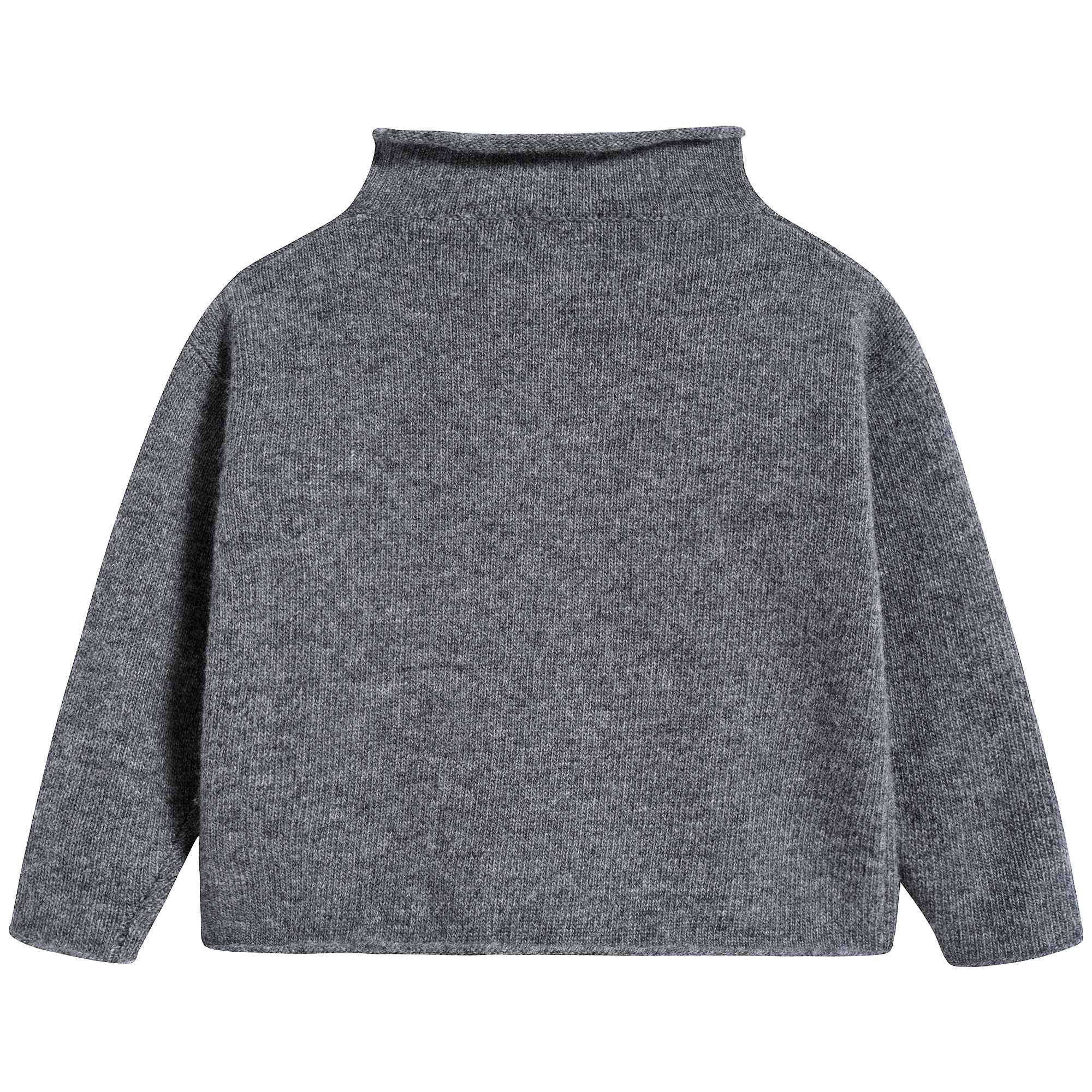 Girls Asphalt Grey Wool Sweater