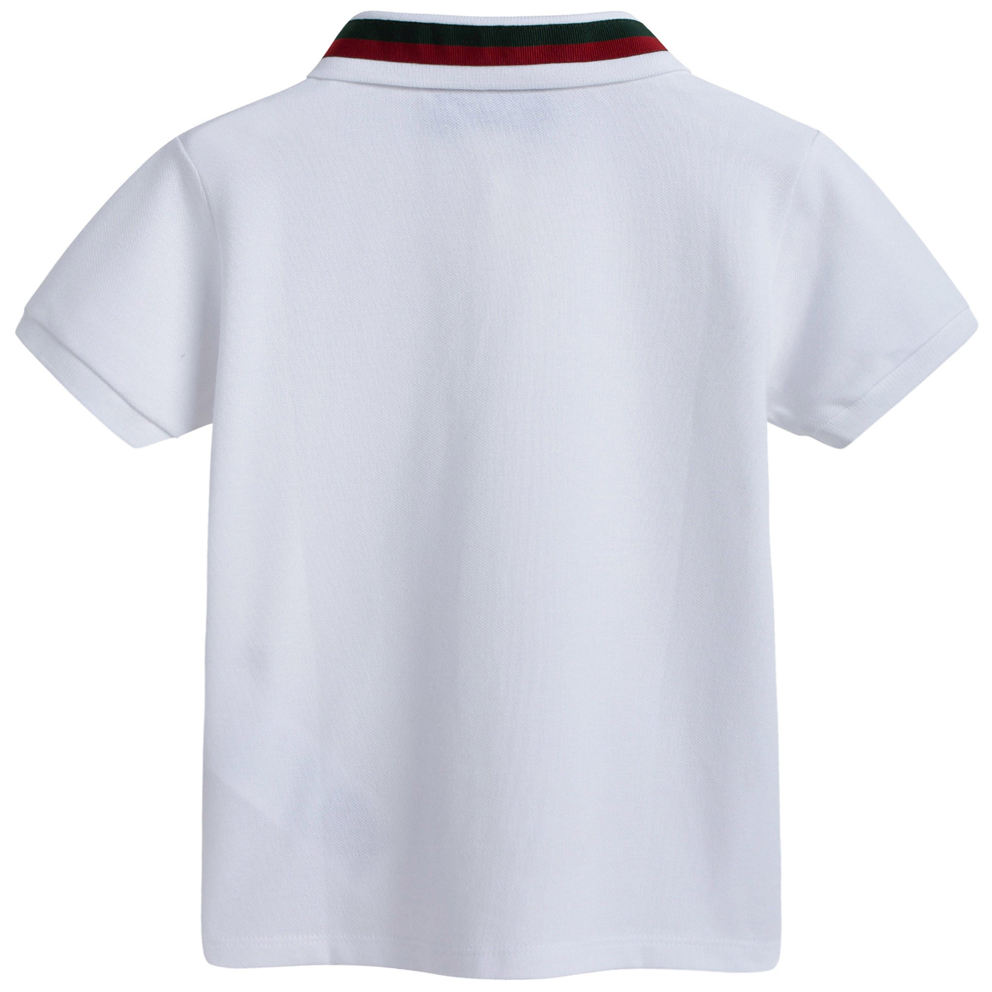 Boys White Cotton Polo Shirt