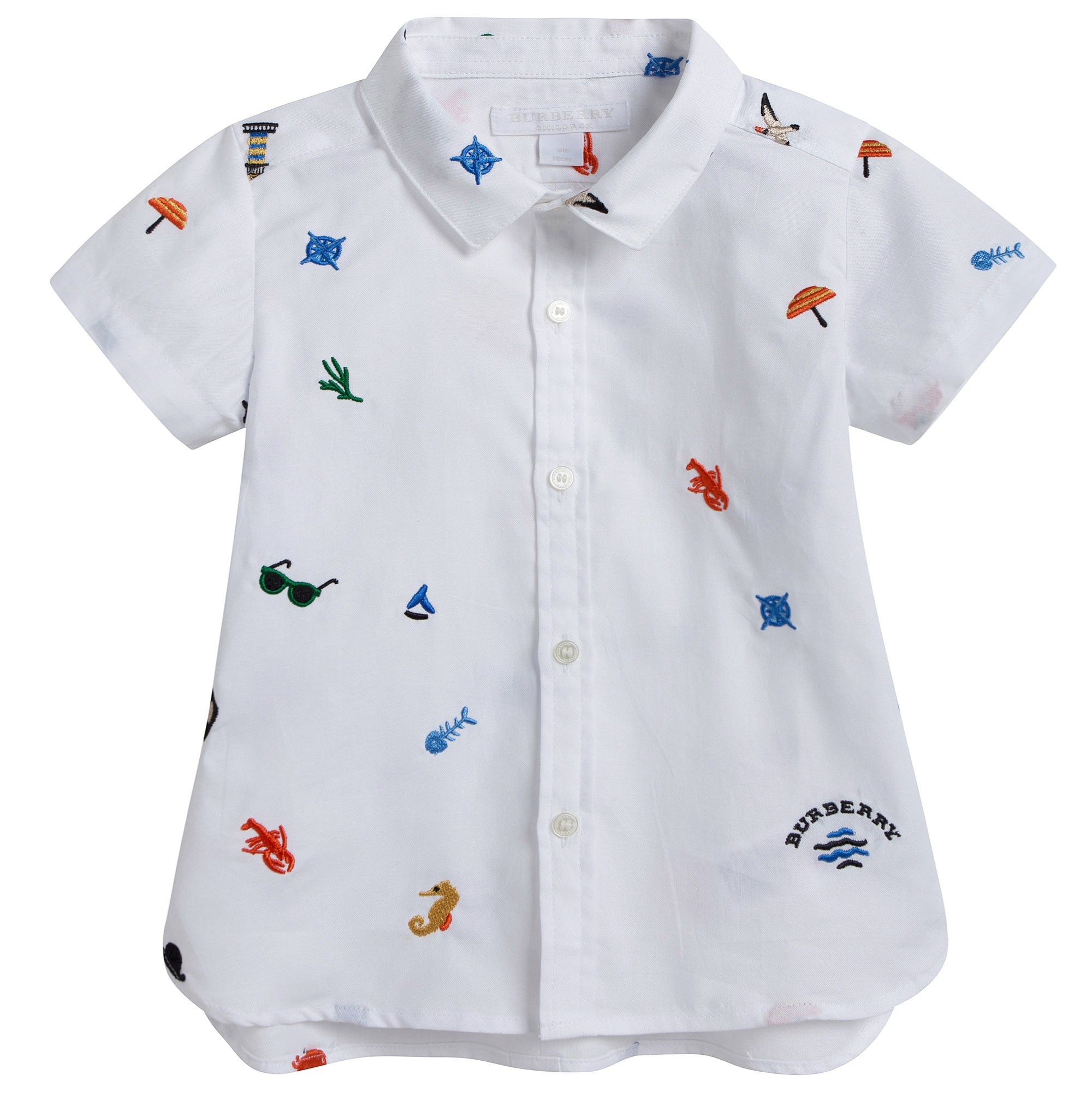 Baby Boys White Cotton Shirt