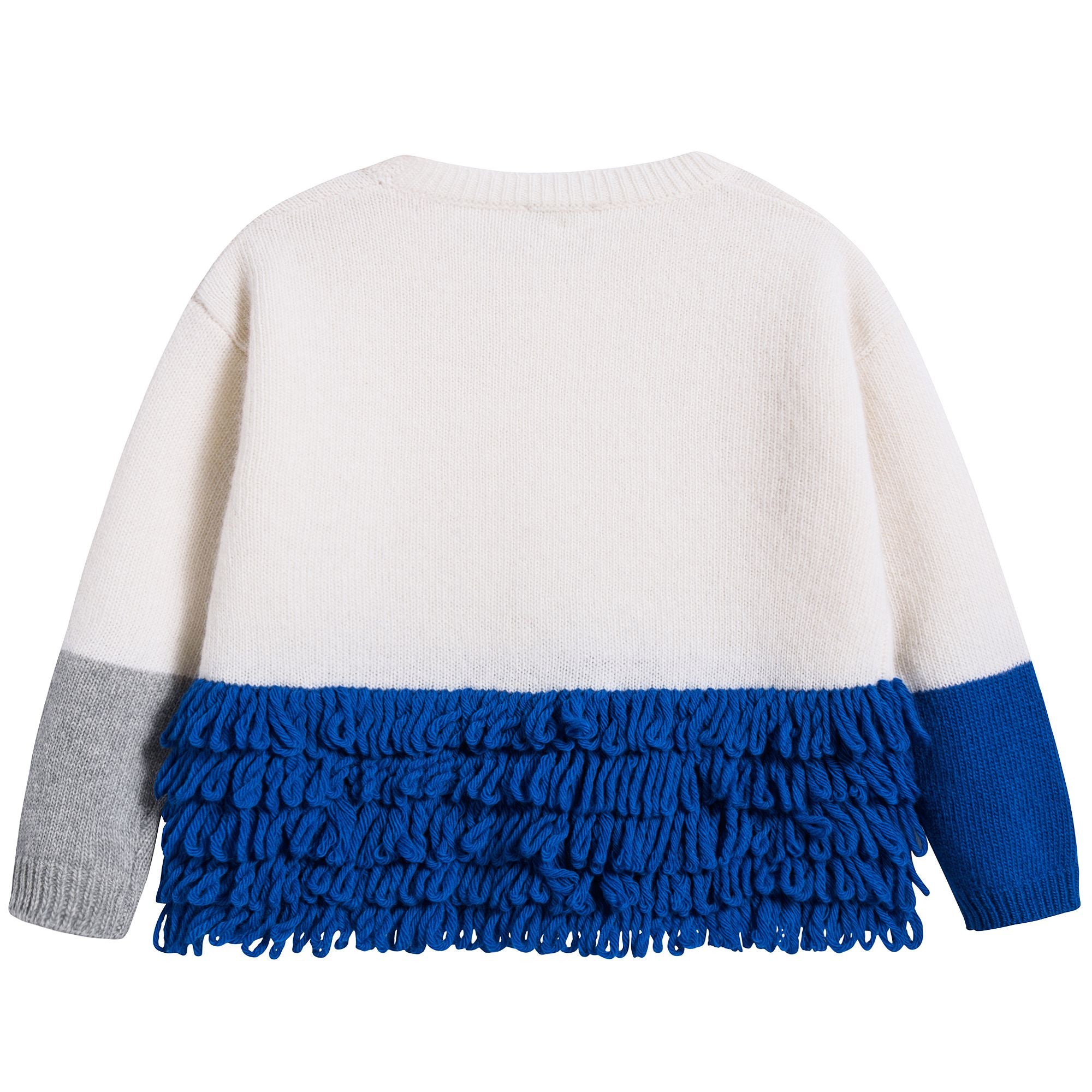 Girls Milk & Blue Wool Sweater