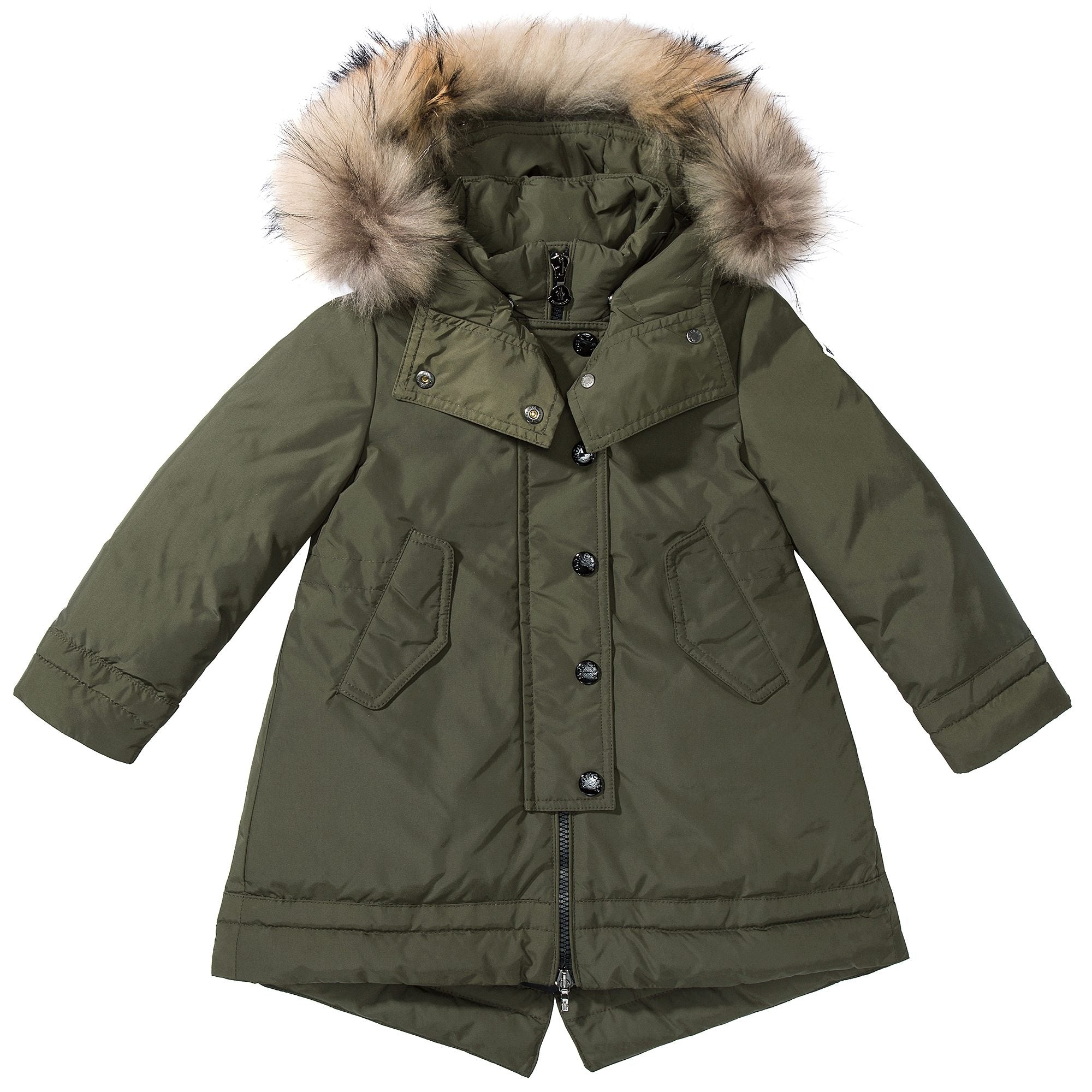Girls Army Green  "Yolande" Coat