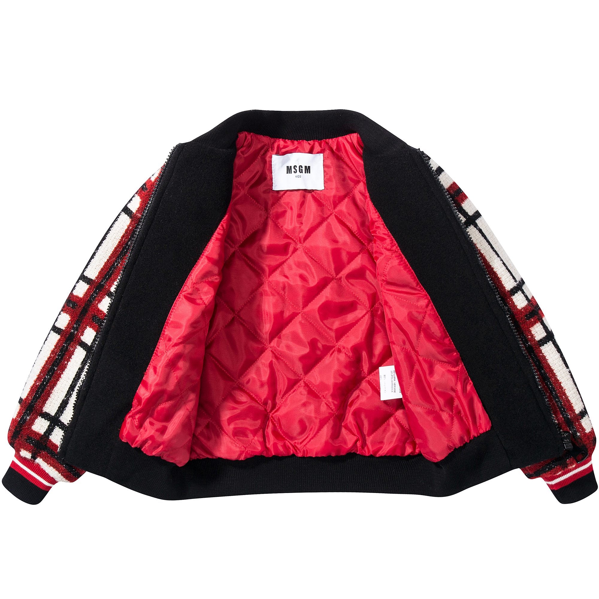 Girls  Black  Tartan Wool Jacket