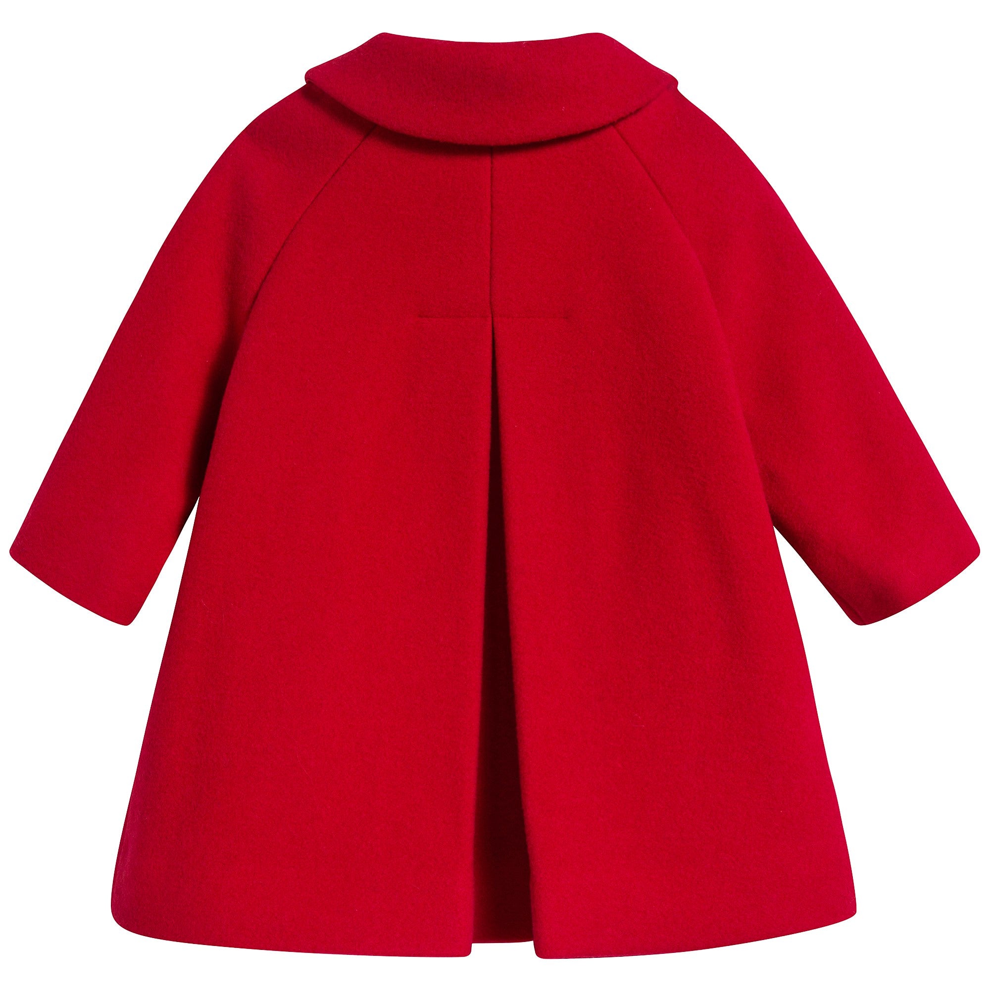 Girls Red Carnation Wool Coat