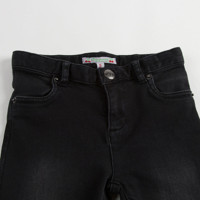 Girls Black Cotton Jersey Jeans - CÉMAROSE | Children's Fashion Store - 4