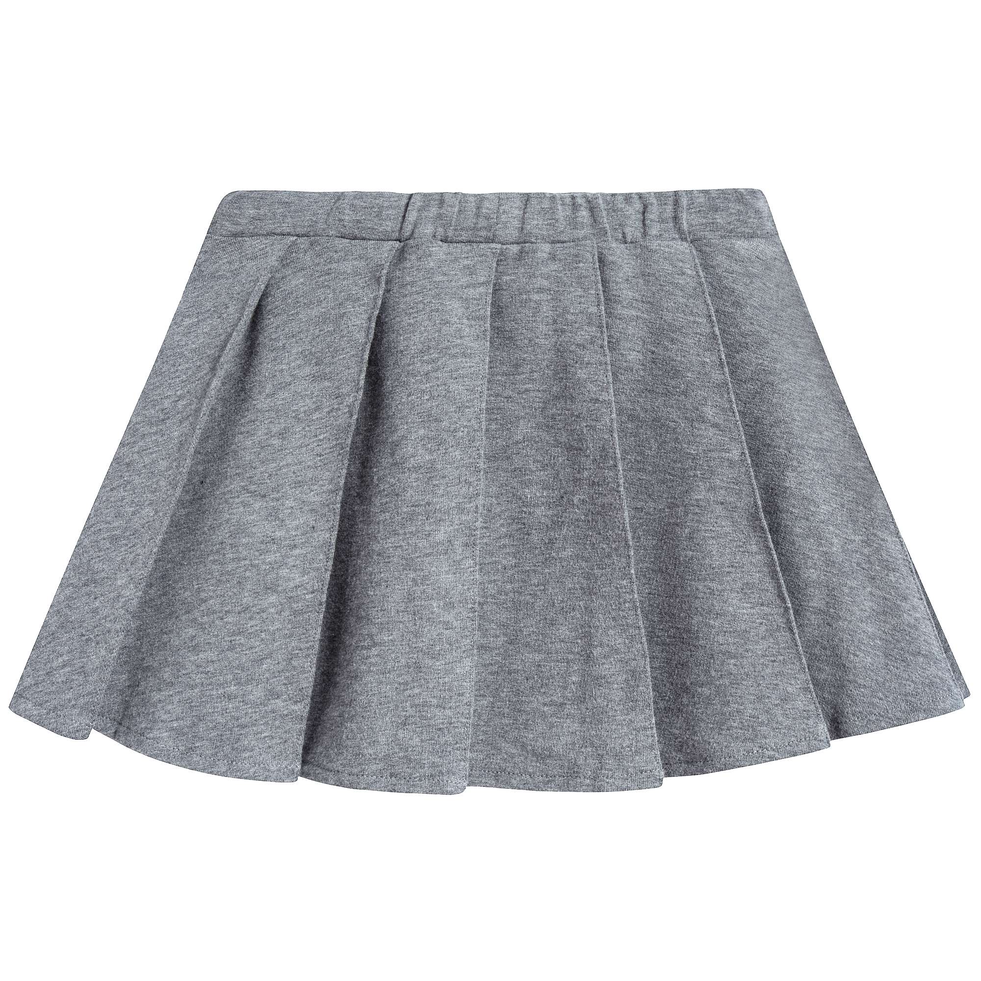 Girls Steel Grey Cotton Skirt