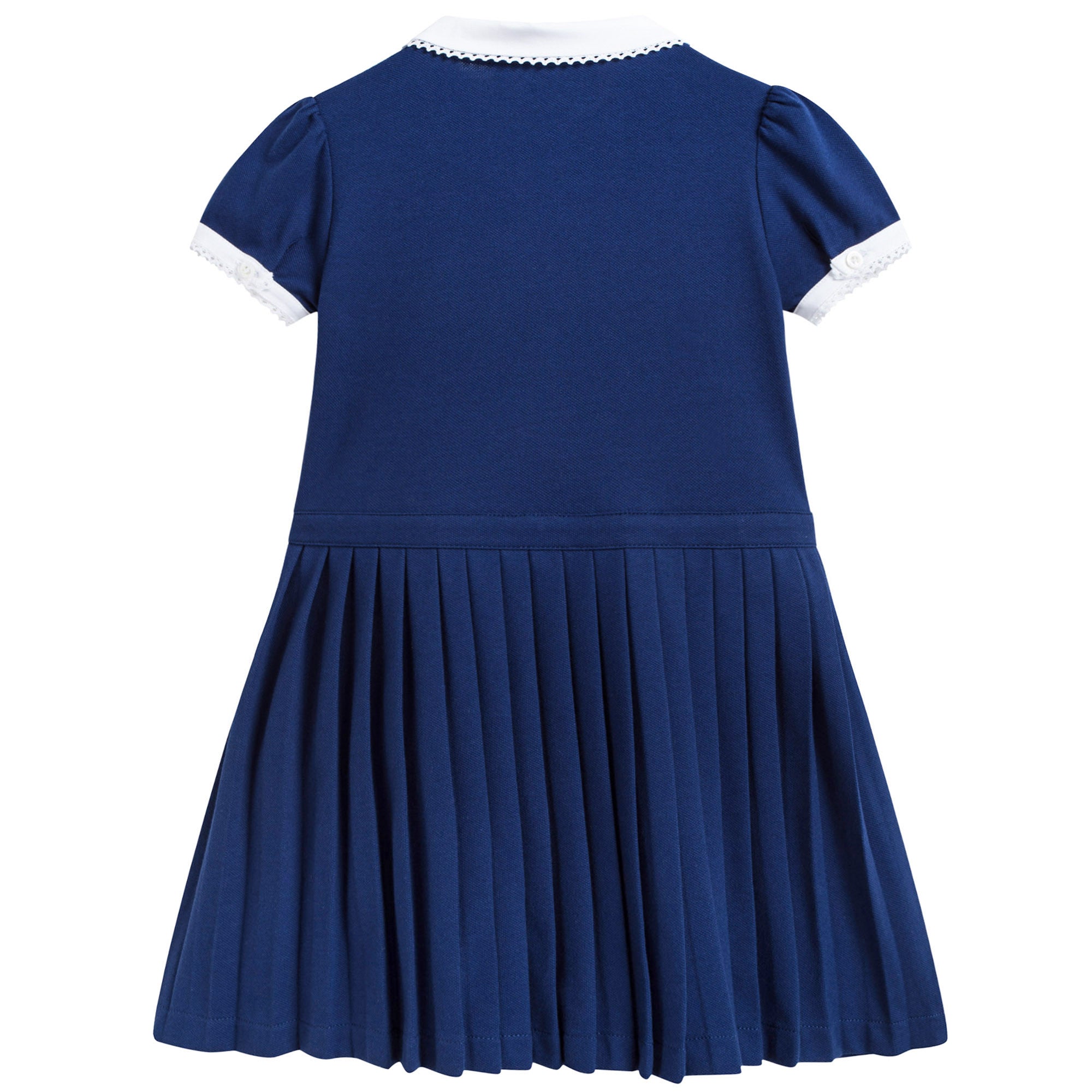 Girls Blue Cotton Piqué Dress