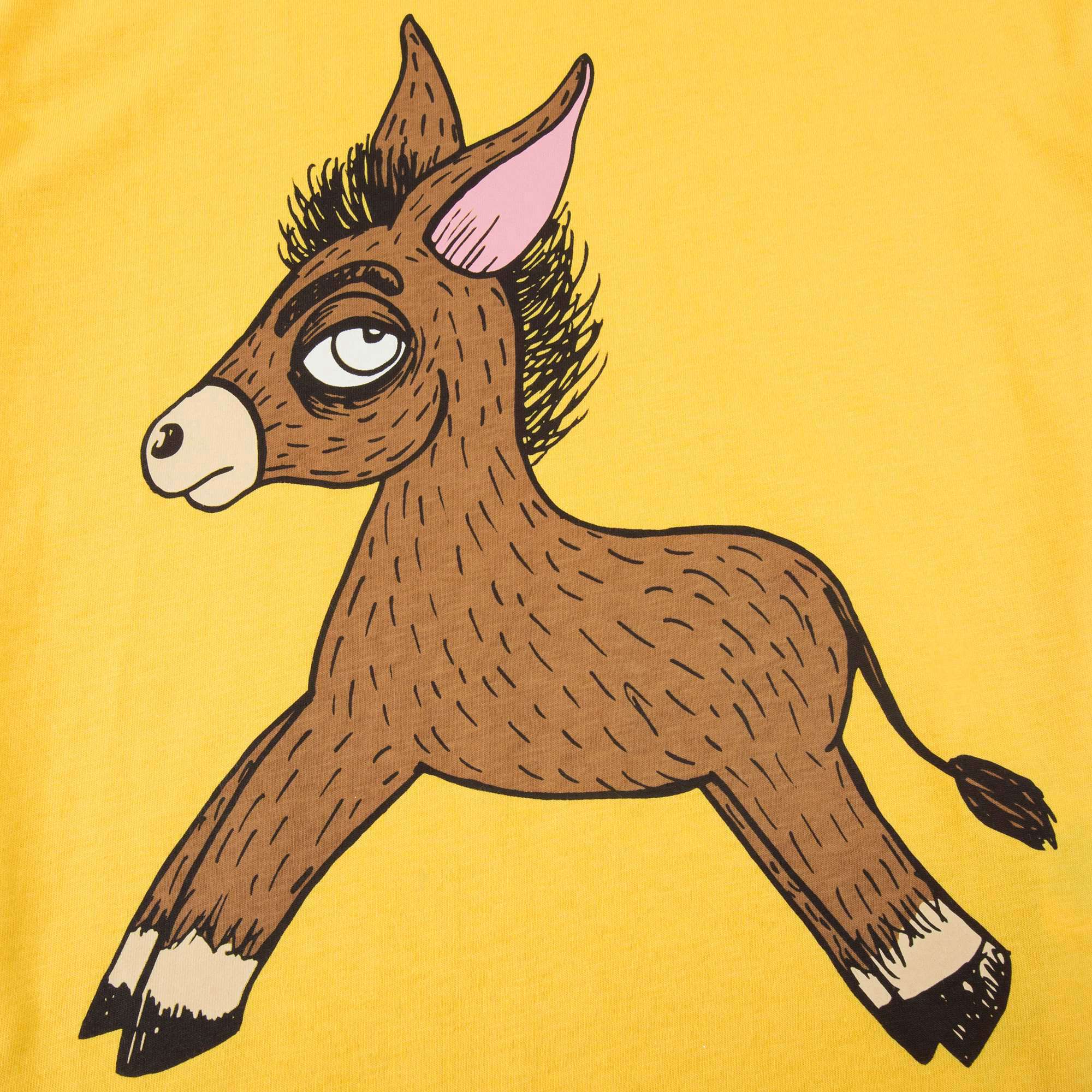 Girls Yellow Donkey Organic Cotton T-shirt